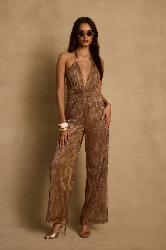 Marcos Bronze Lurex Jumpsuit made by 12th Tribe