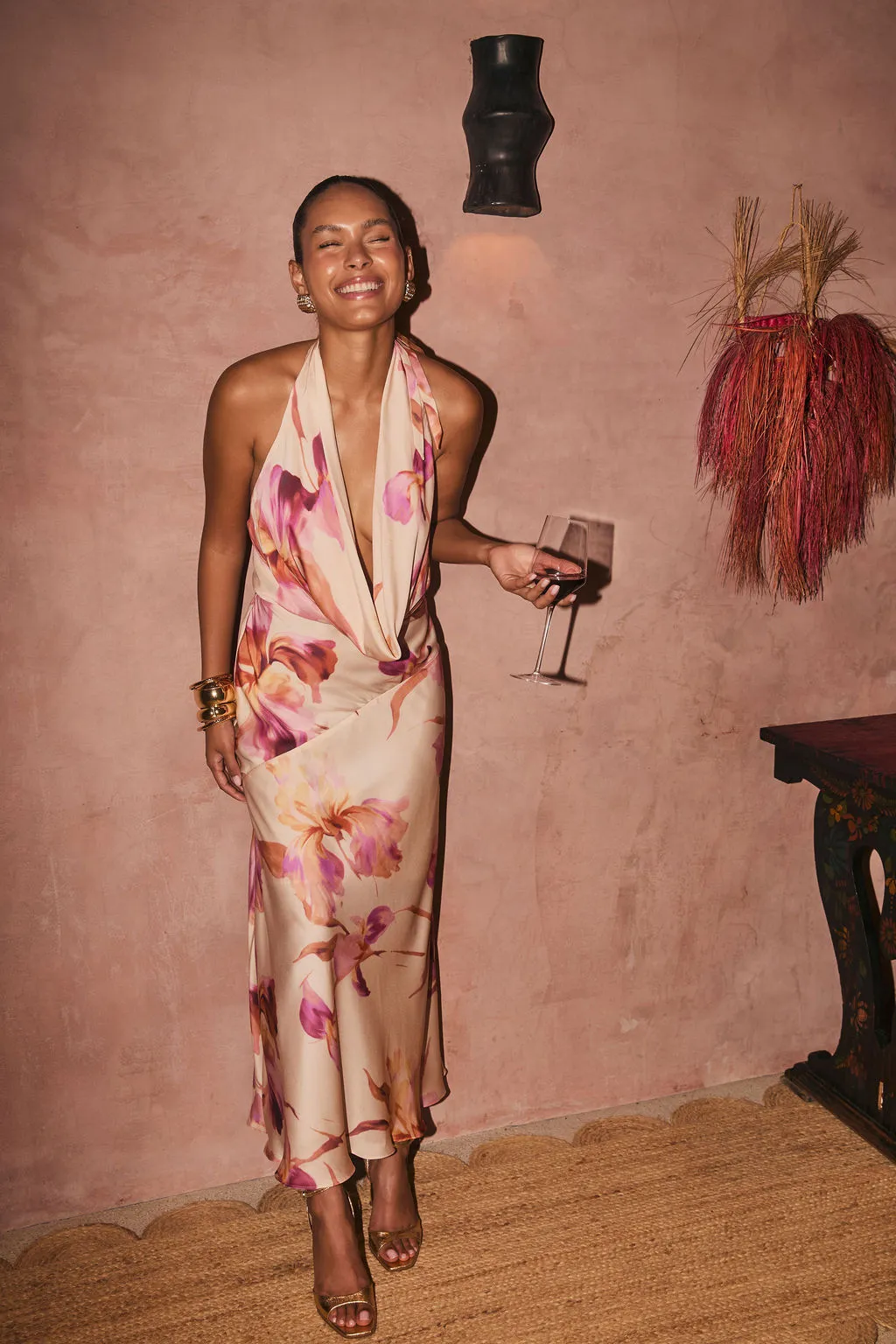 Valentina Light Pink Floral Maxi Dress sold by 12th Tribe product image thumbnail 3