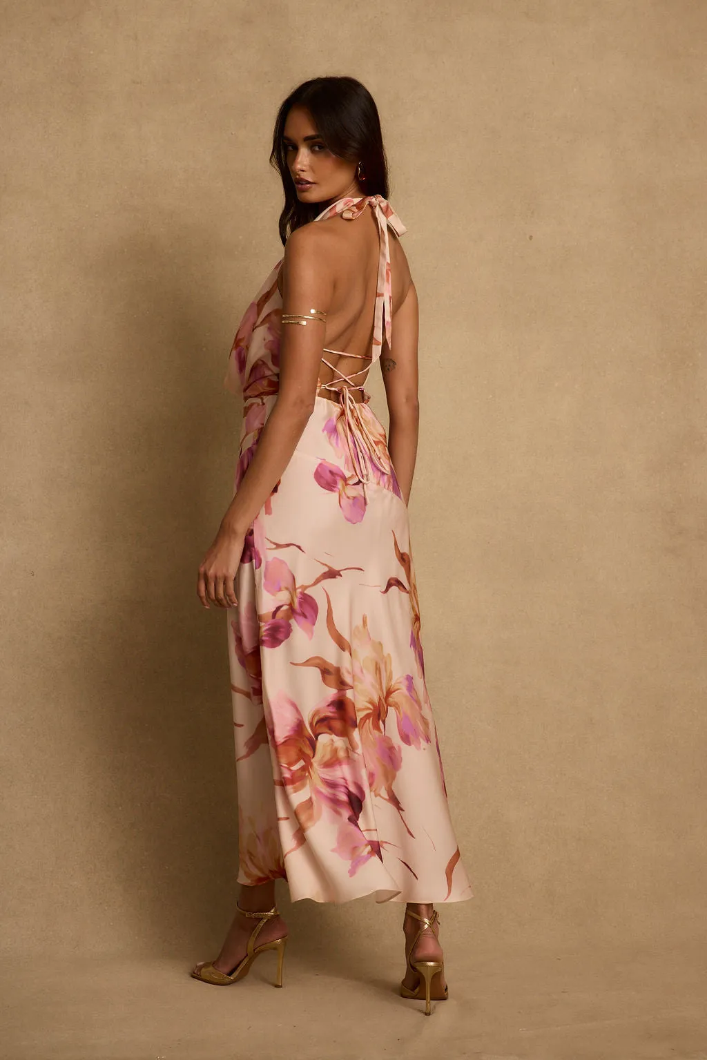 Valentina Light Pink Floral Maxi Dress sold by 12th Tribe product image thumbnail 5