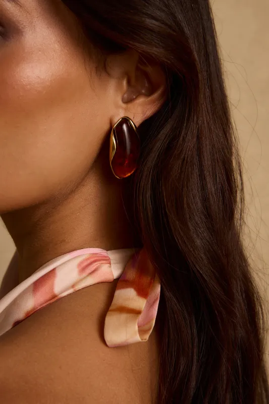 Veda Amber Stone Earrings made by 12th Tribe