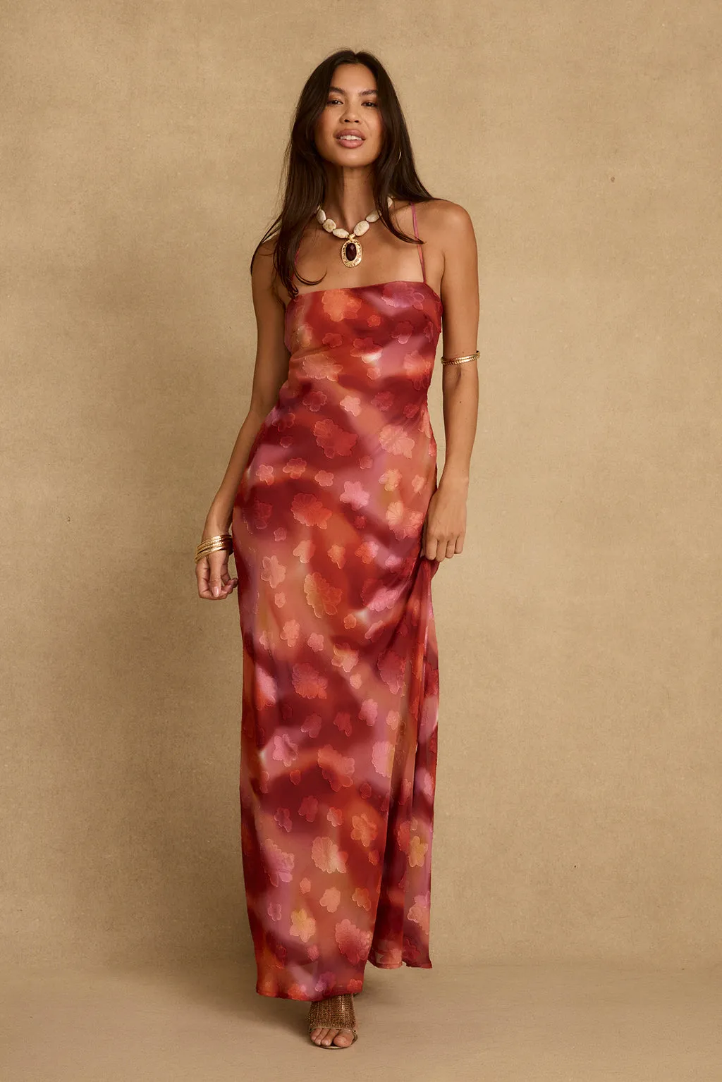 Maris Plum Floral Maxi Dress sold by 12th Tribe product image thumbnail 3