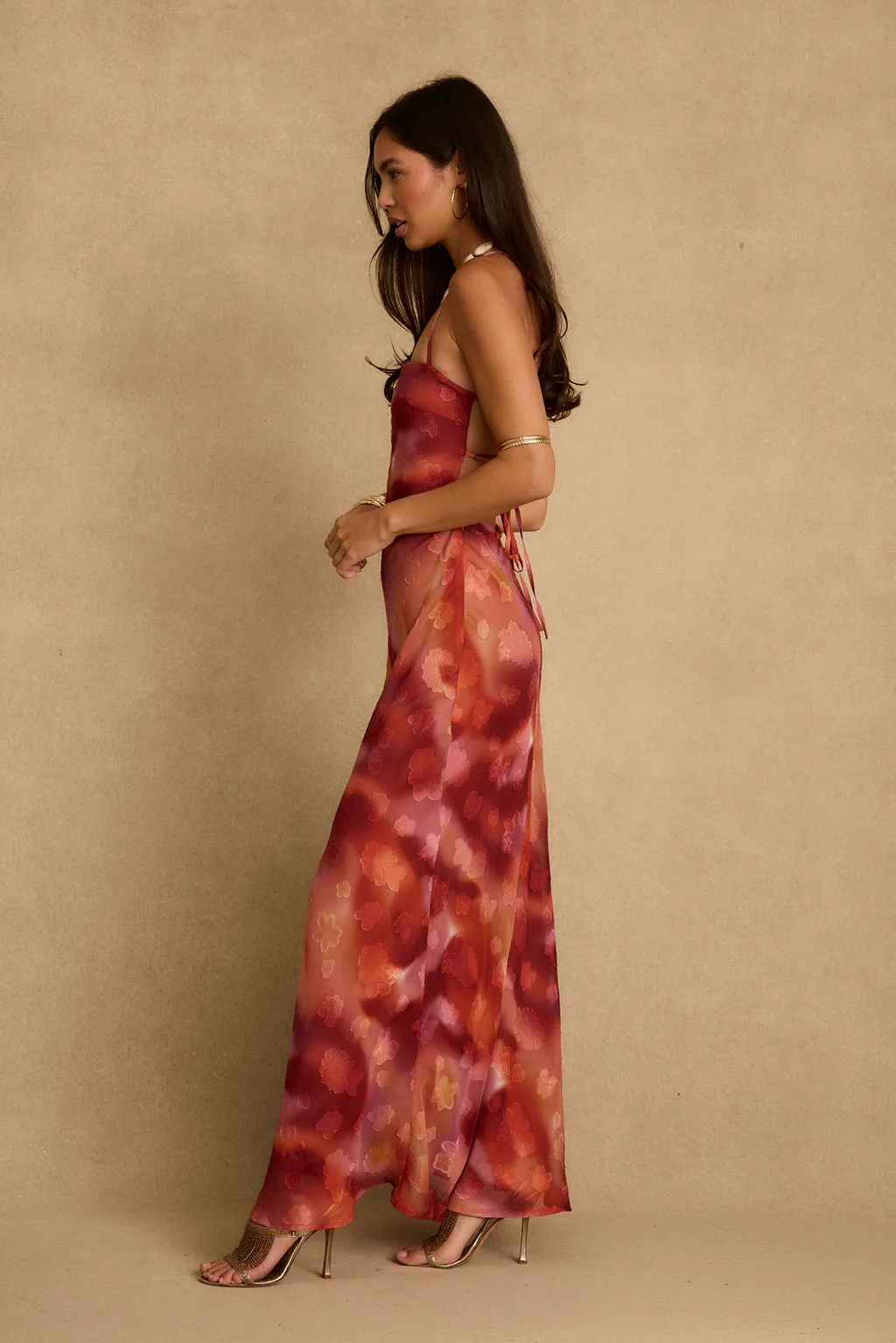 Maris Plum Floral Maxi Dress sold by 12th Tribe product image thumbnail 4