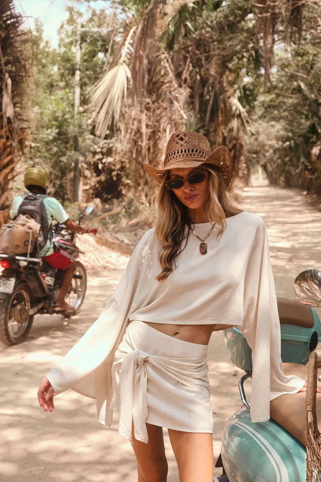 Brisa Natural Linen Mini Skirt sold by 12th Tribe product image thumbnail 3