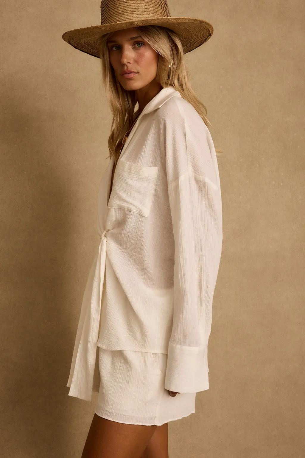 Ella Ivory Tie Top sold by 12th Tribe product image thumbnail 3