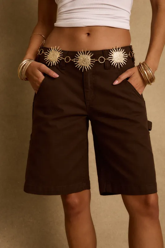 Parker Mocha Low Rise Cargo Short made by 12th Tribe