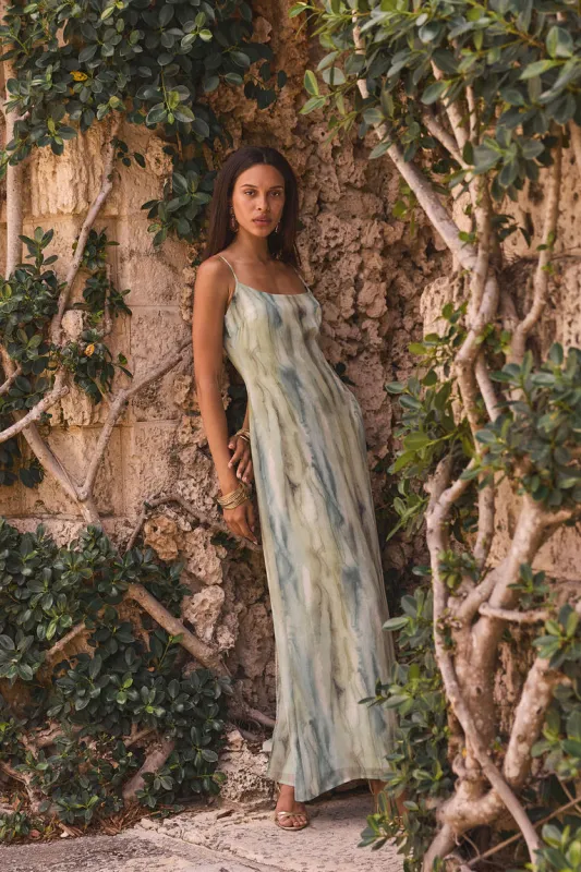 Nerissa Sage Chiffon Maxi Dress made by 12th Tribe