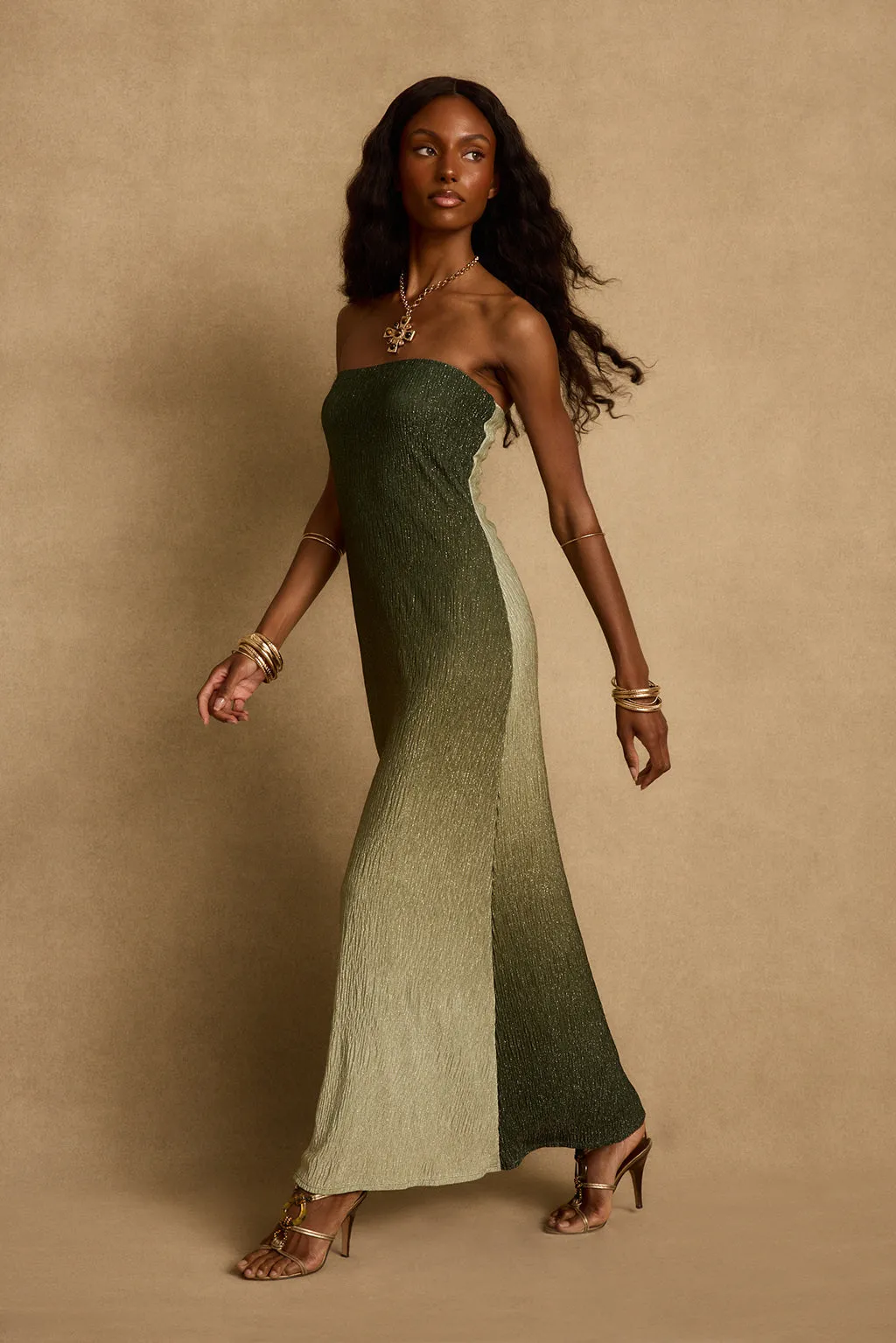 Brianna Sage Ombre Strapless Maxi Dress sold by 12th Tribe product image thumbnail 4