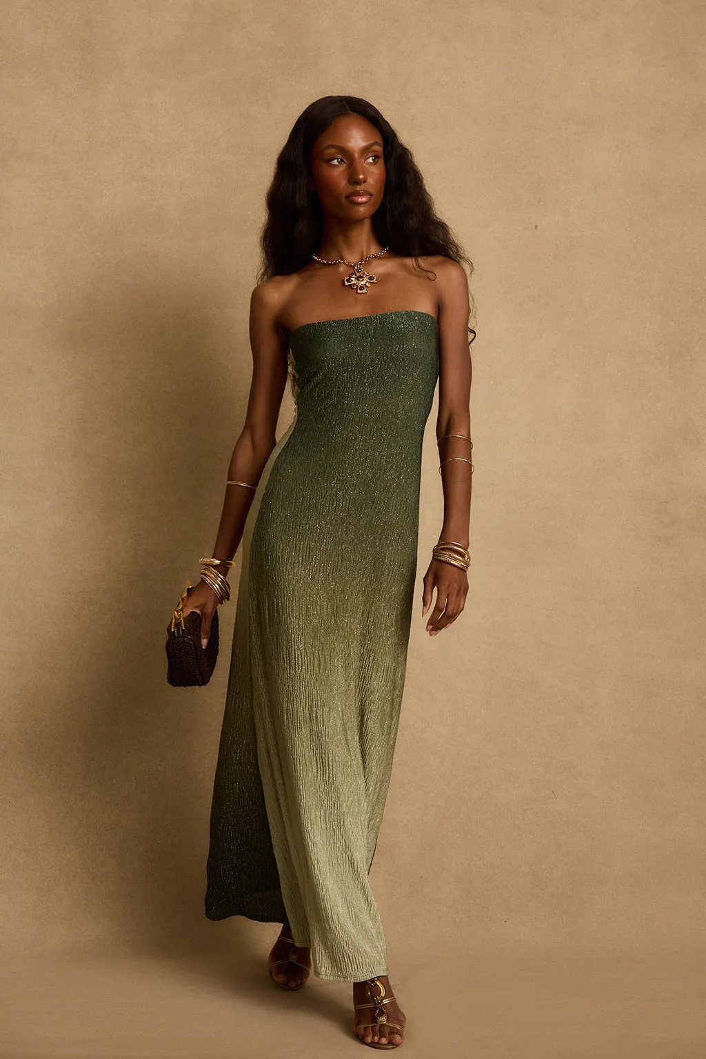 Brianna Sage Ombre Strapless Maxi Dress sold by 12th Tribe product image thumbnail 2