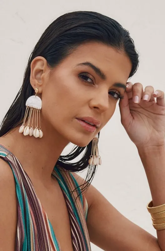 Shell Drop Earrings made by 12th Tribe