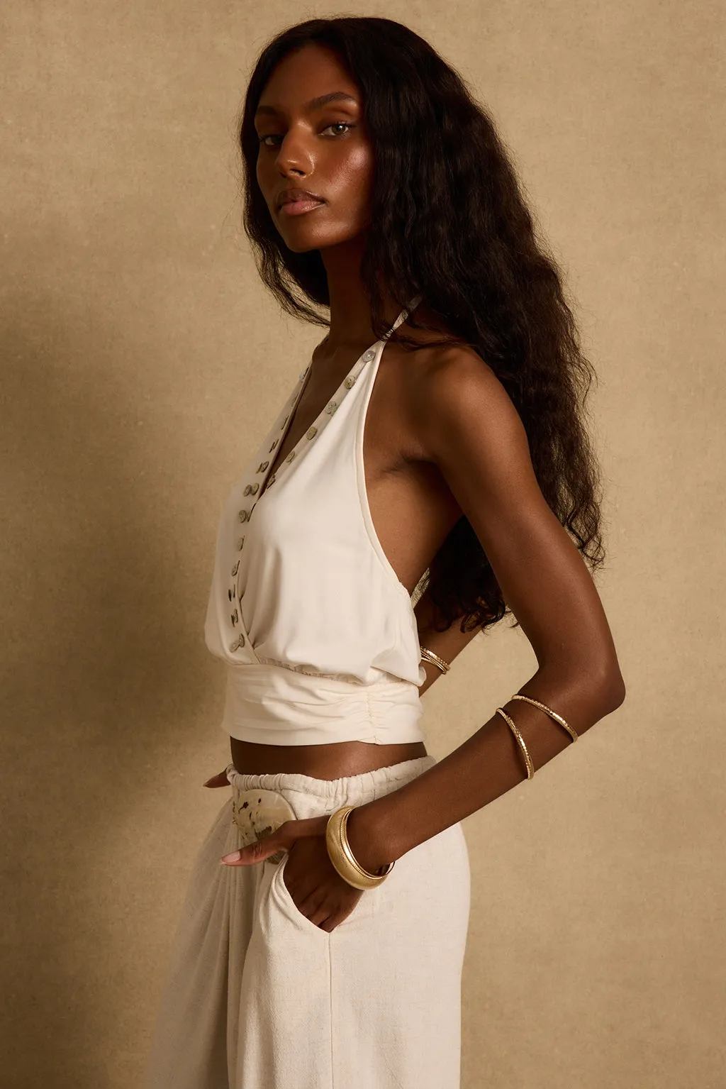 Venice Ivory Halter Top sold by 12th Tribe product image thumbnail 5