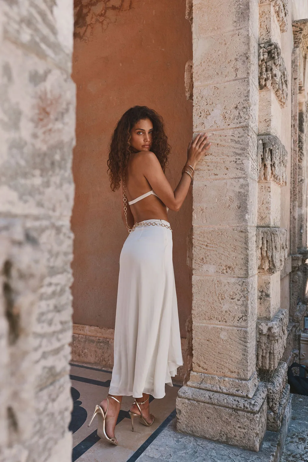 Gala Ivory Cutout Maxi Dress sold by 12th Tribe product image thumbnail 3