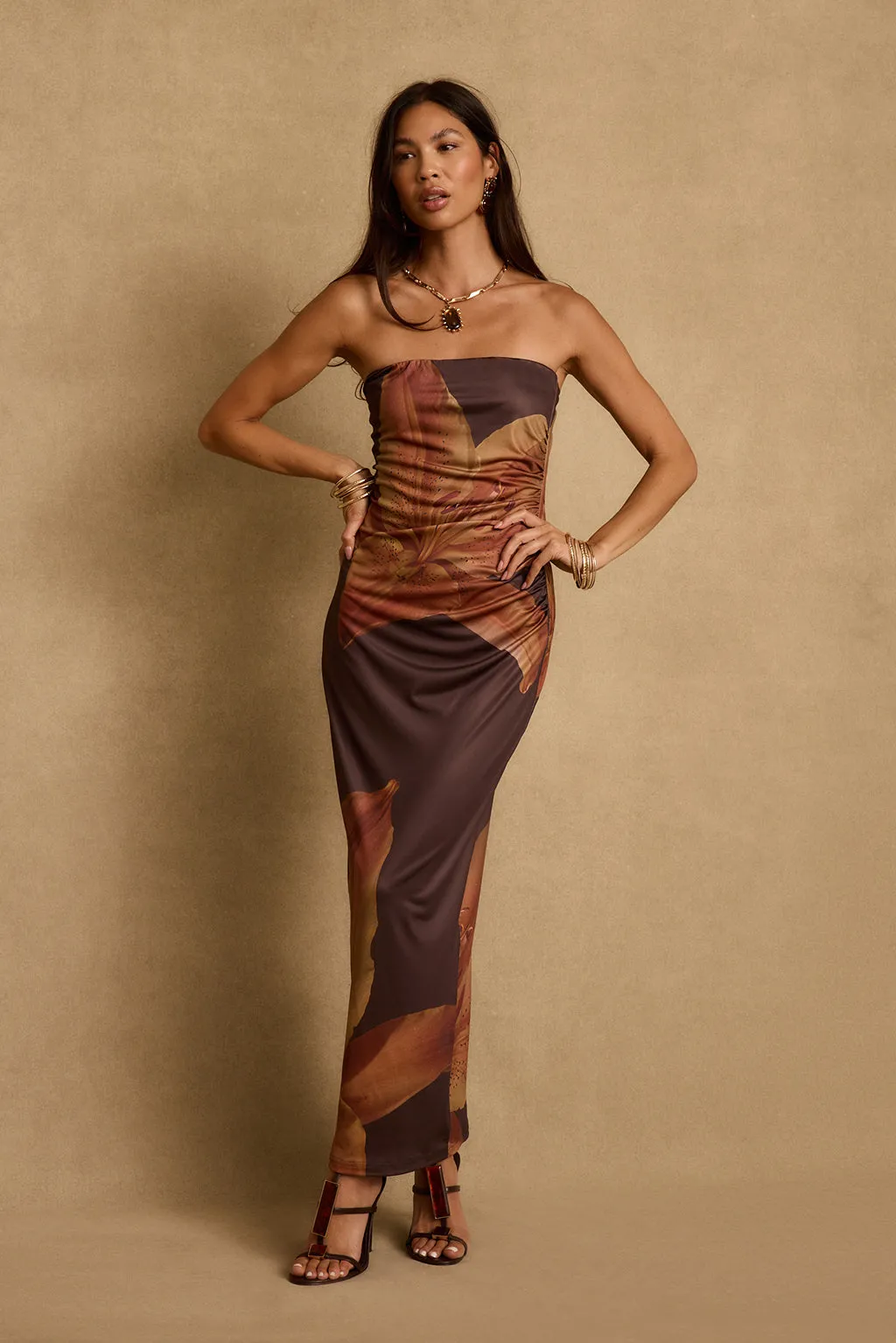 Avani Mocha Floral Maxi Dress sold by 12th Tribe product image thumbnail 2