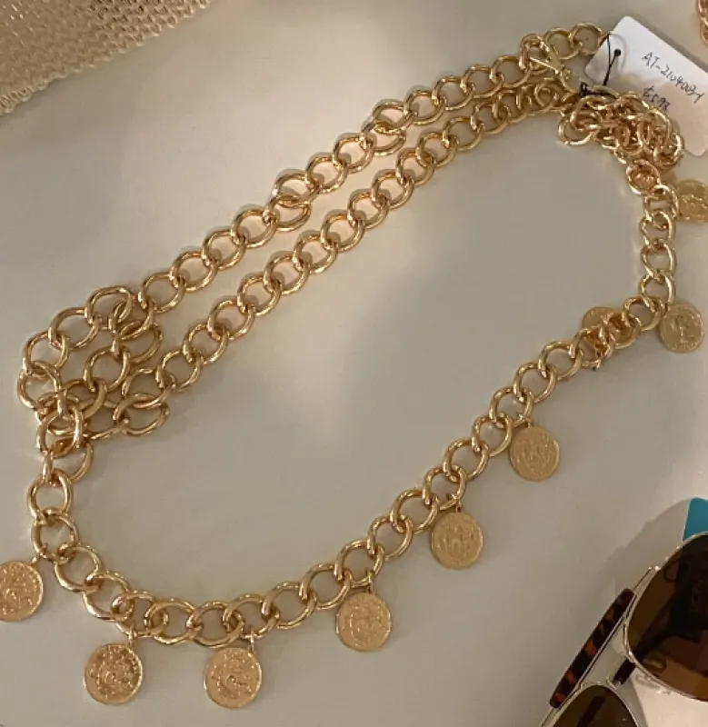 Isles Layered Coin Chain Belt made by 12th Tribe