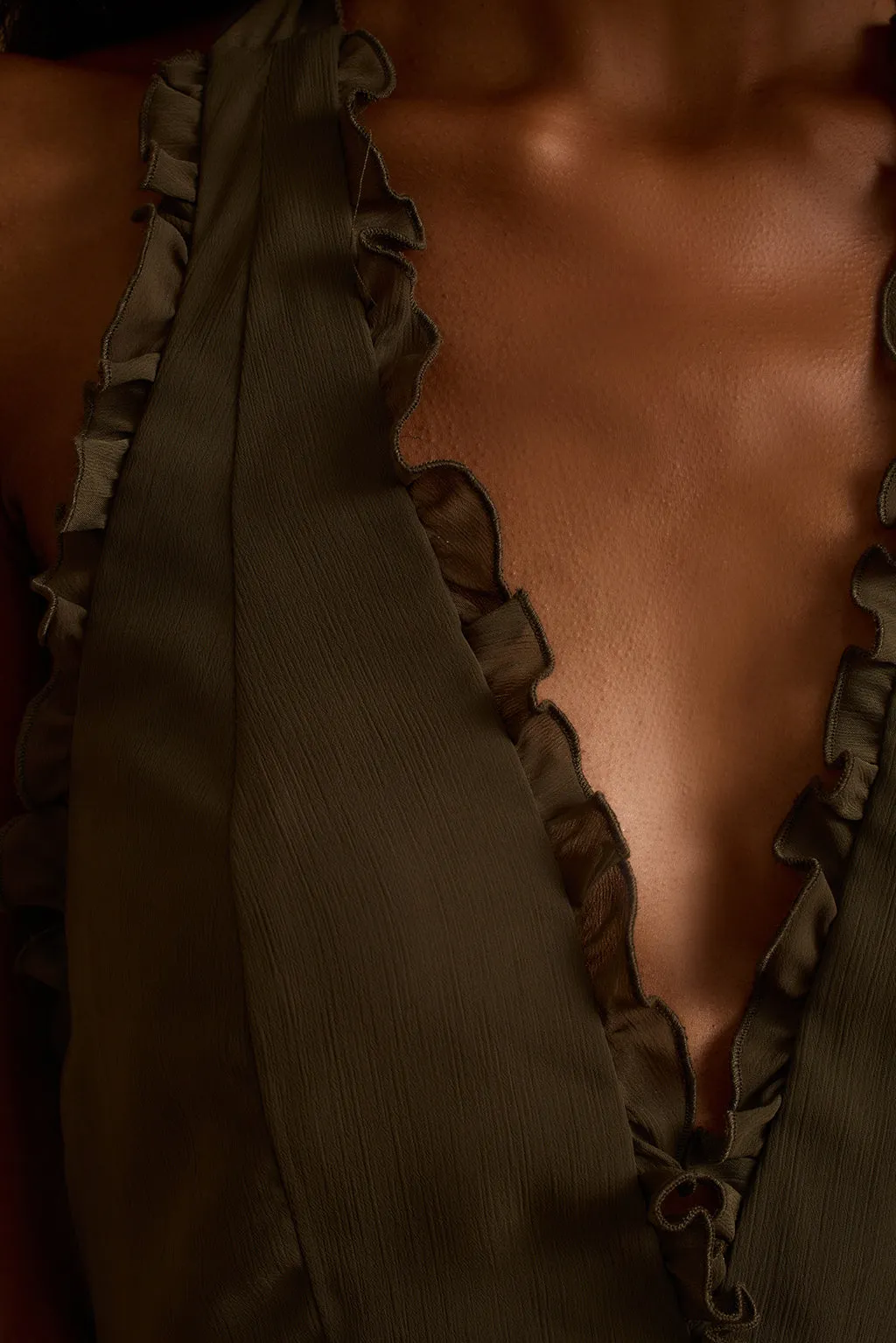 Aria Olive Halter Maxi Dress sold by 12th Tribe product image thumbnail 5