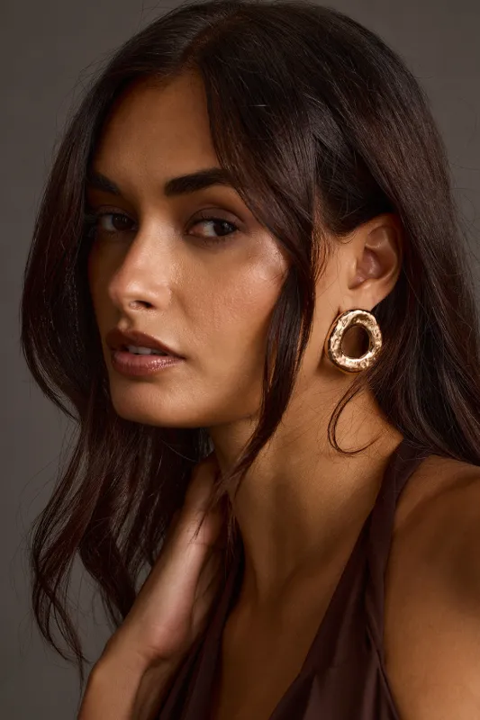 Giada Gold Statement Earrings made by 12th Tribe