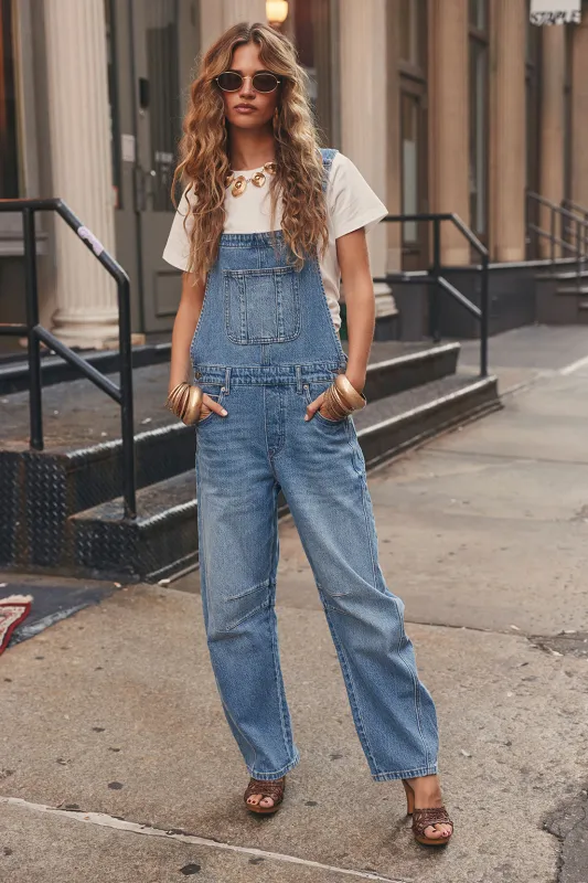 Muse Barrel Denim Overalls made by 12th Tribe
