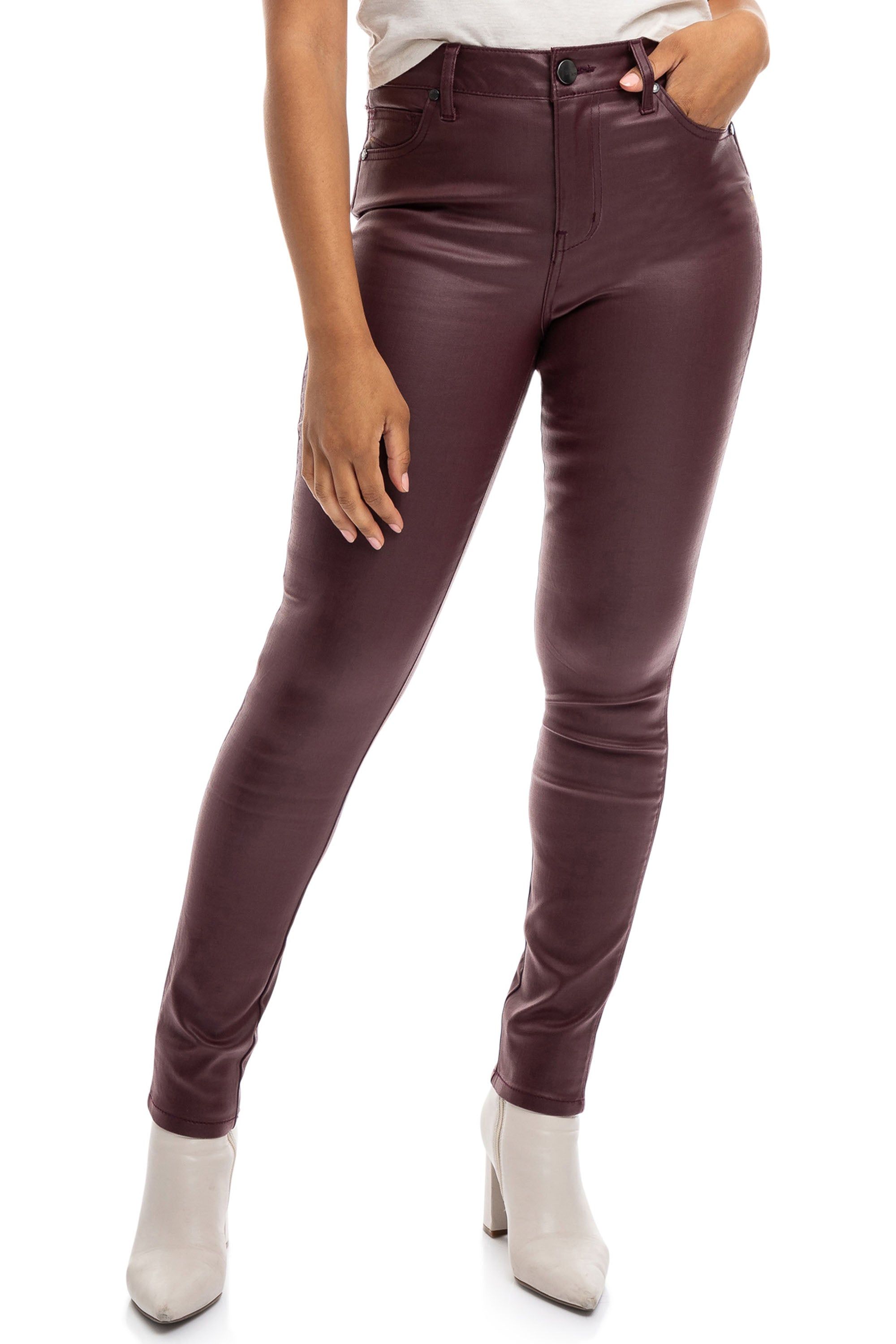 Classic 30" High-Rise Coated Skinny In Vineyard Wine sold by 1822 Denim product image thumbnail 4