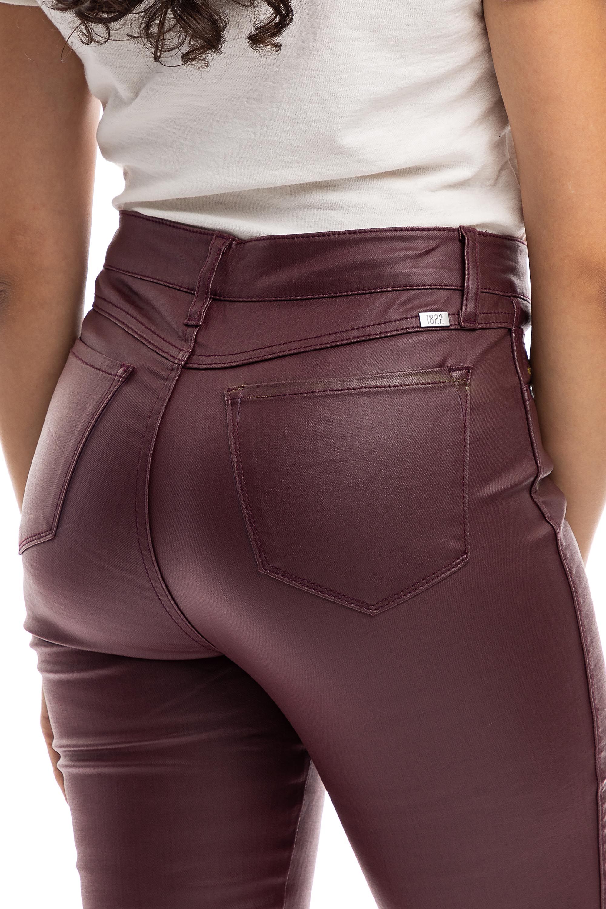 Classic 30" High-Rise Coated Skinny In Vineyard Wine sold by 1822 Denim product image thumbnail 7