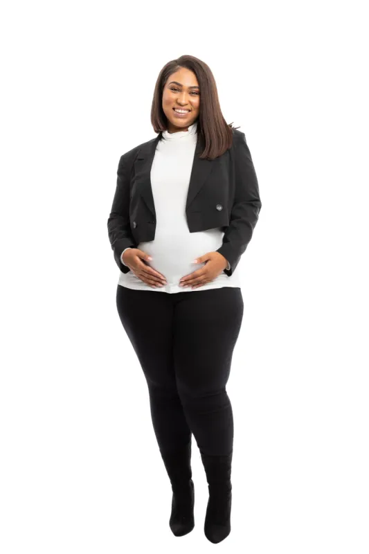 Maternity Plus Skinny w/ Bellyband in Black made by 1822 Denim