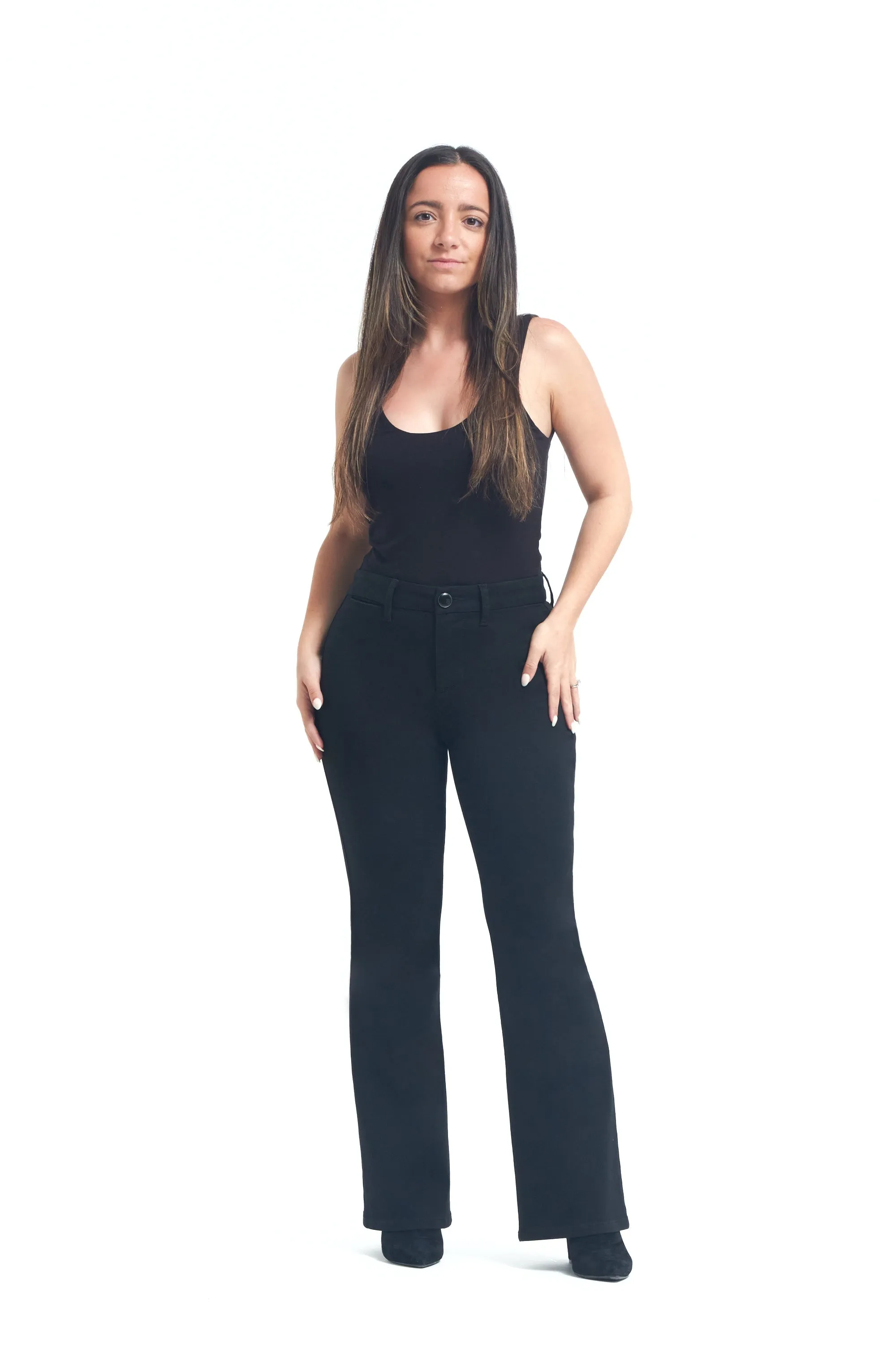 Petite Better Butter Trouser Slim Boot in Black sold by 1822 Denim