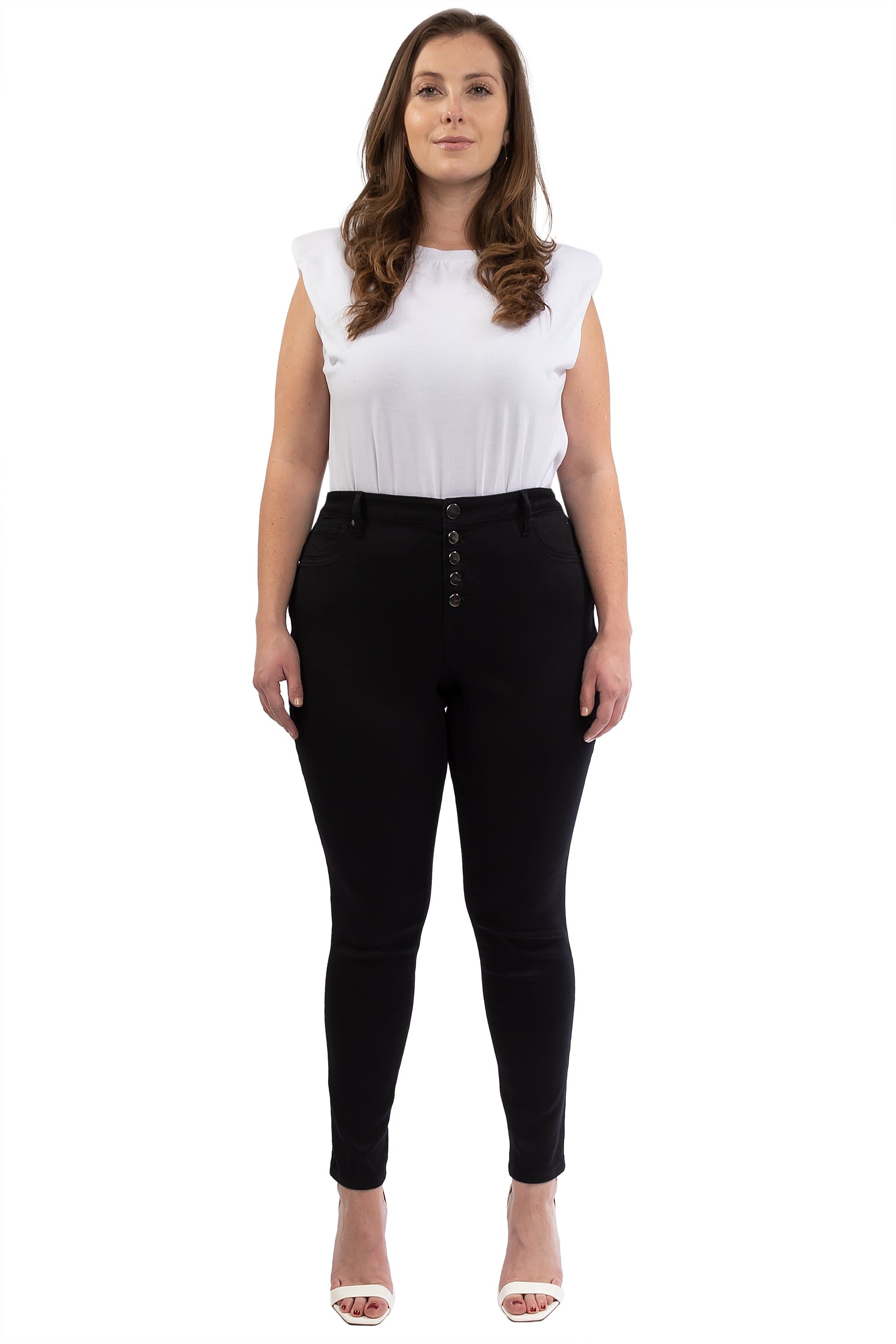 Plus 30" High-Rise Butter Ankle Skinny In Black sold by 1822 Denim