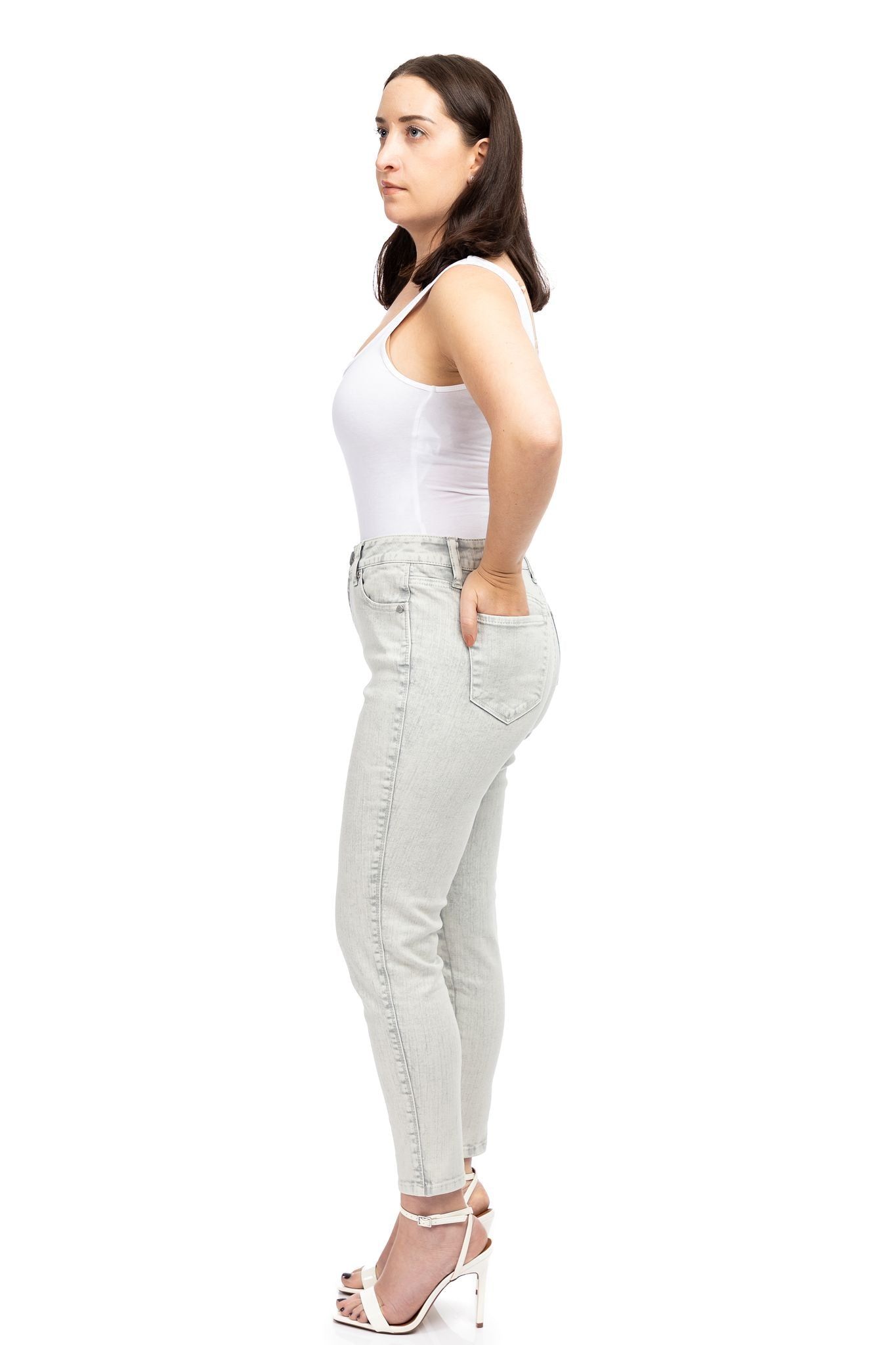 Petite 26" High-Rise Color Denim Ankle Skinny In Claude sold by 1822 Denim product image thumbnail 5