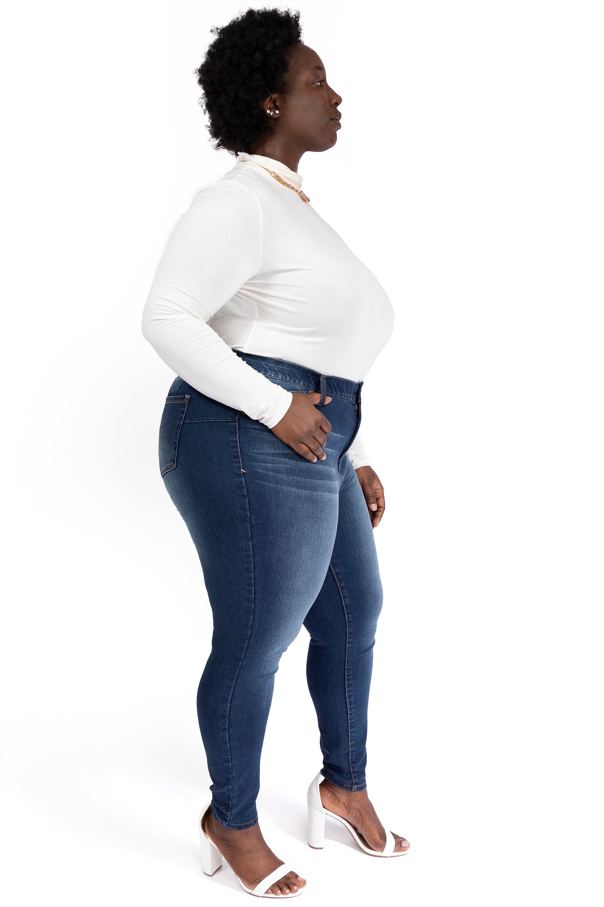 Plus 28" Tummy Control Ankle Skinny In Ziggy sold by 1822 Denim product image thumbnail 4