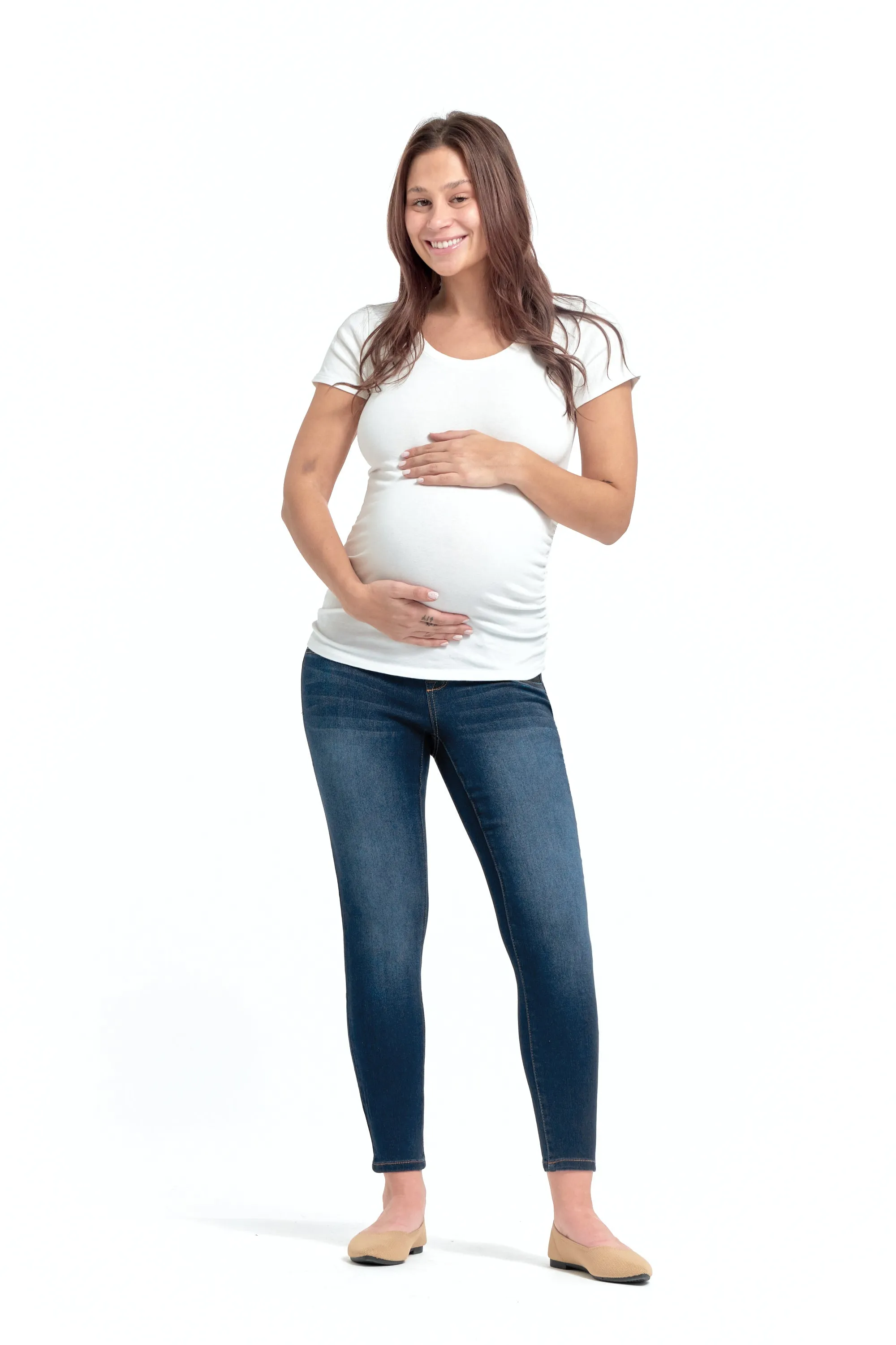 Maternity Butter Ankle Skinny w/ Side Panel in Lennox sold by 1822 Denim