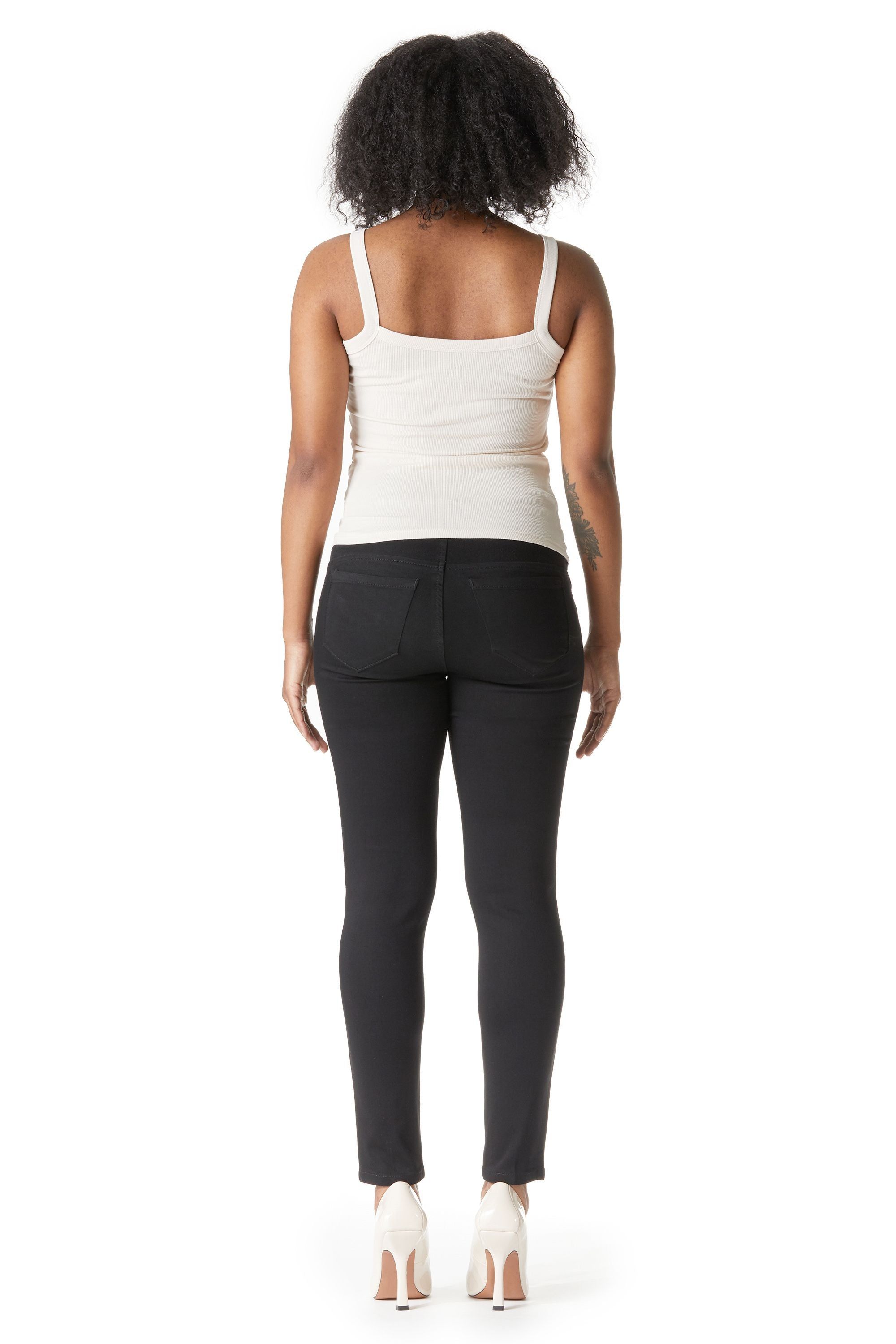 Maternity 28" Better Butter Madison Ankle Skinny with Bellyband in Black sold by 1822 Denim product image thumbnail 5