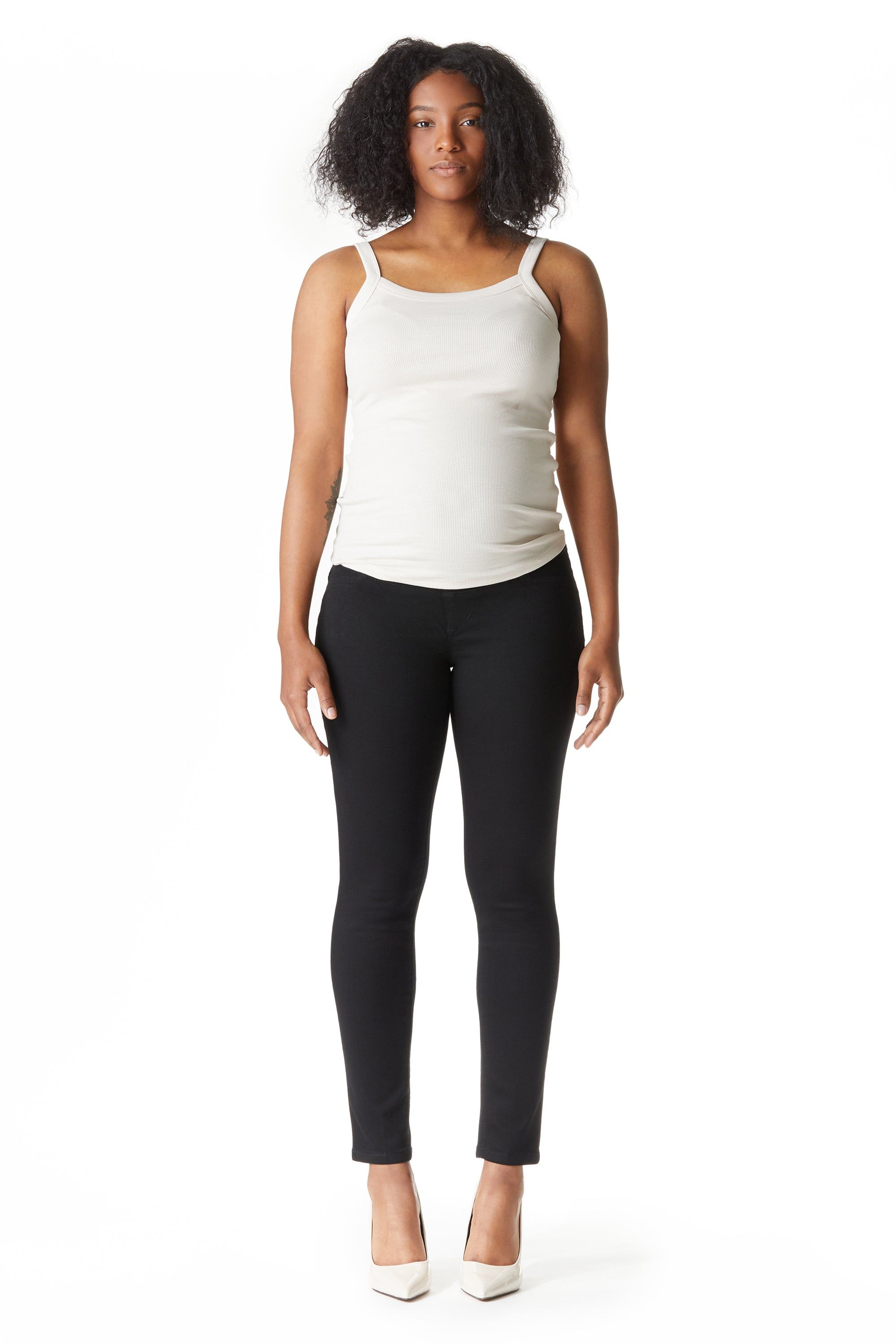 Maternity 28" Better Butter Madison Ankle Skinny with Bellyband in Black sold by 1822 Denim