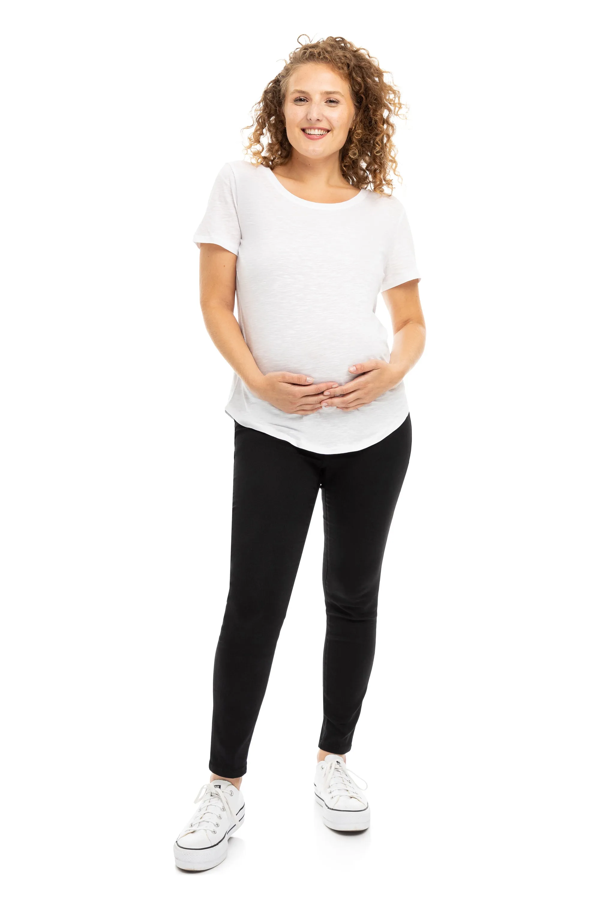 Maternity Madison Better Butter Skinny w/ Bellyband in Black sold by 1822 Denim
