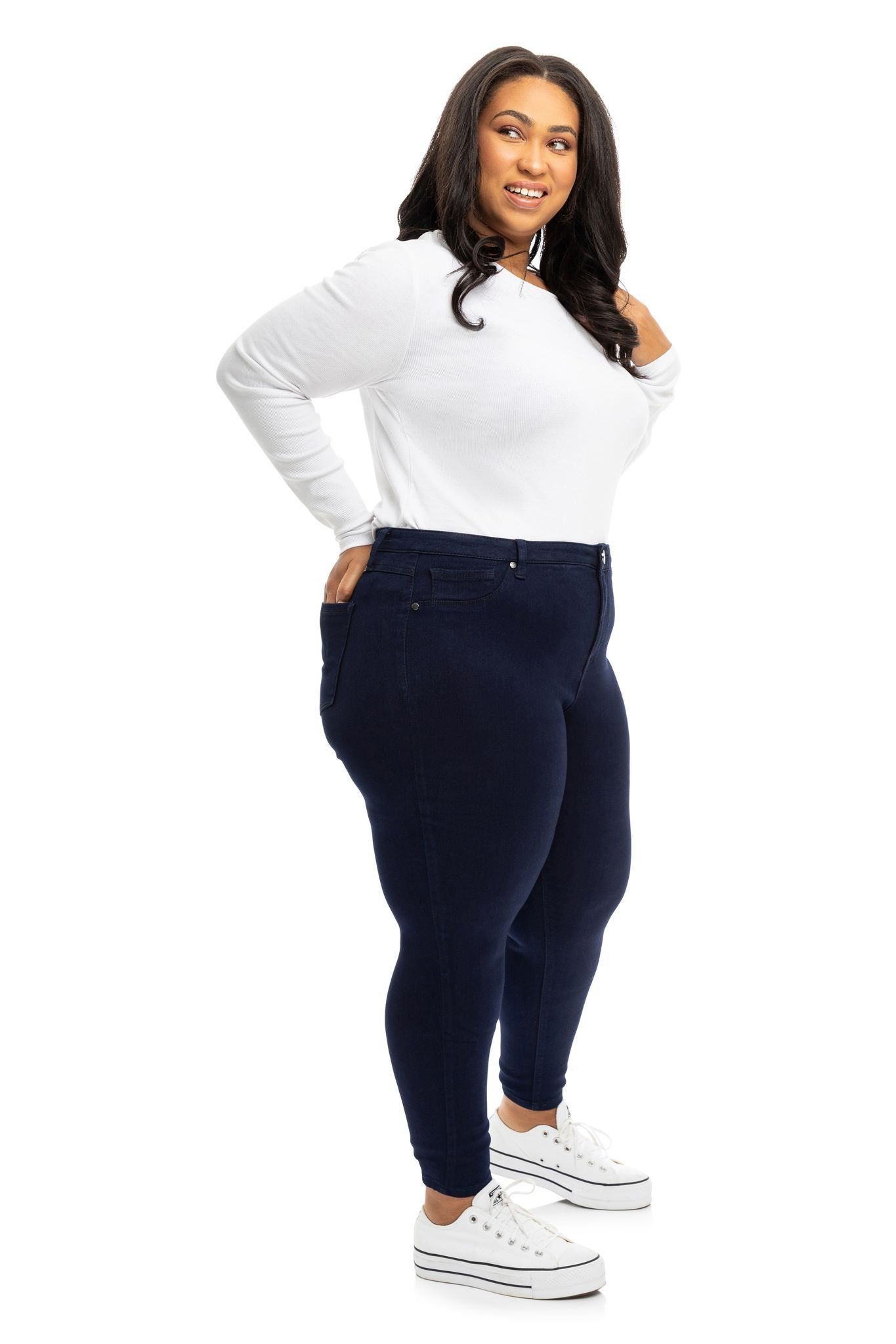 Plus 30" High-Rise Butter Ankle Skinny In Wynter Rinse sold by 1822 Denim product image thumbnail 2