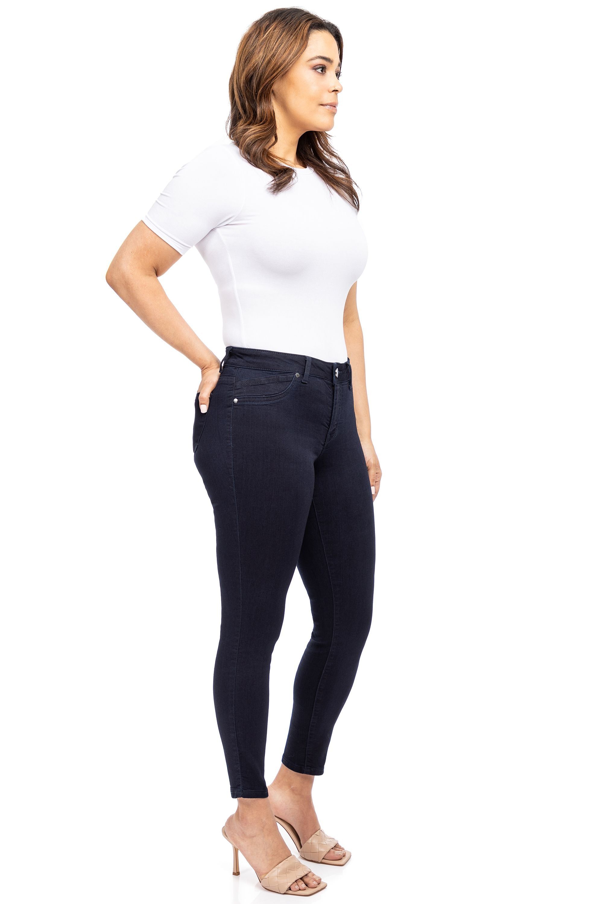Curvy 28" High-Rise Contour Tummy Control Ankle Skinny In Rinse sold by 1822 Denim product image thumbnail 2