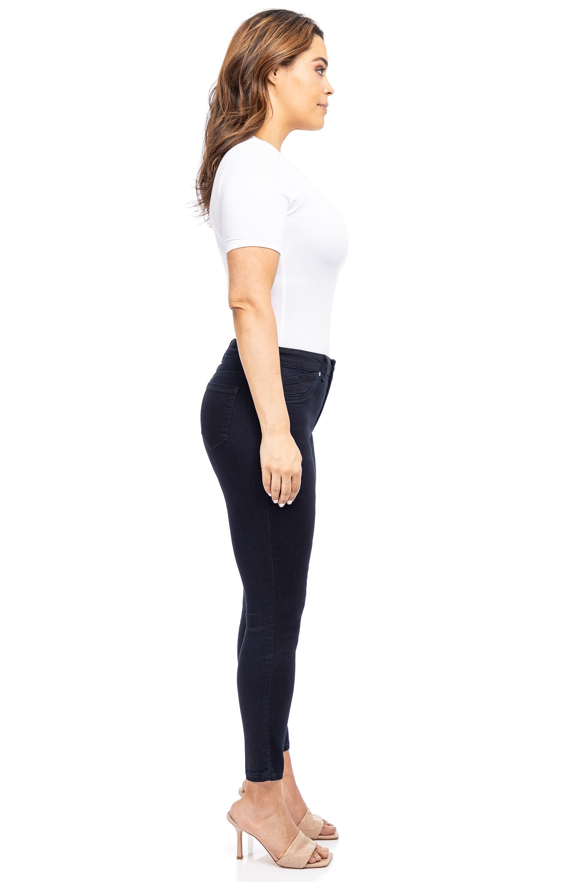 Curvy 28" High-Rise Contour Tummy Control Ankle Skinny In Rinse sold by 1822 Denim product image thumbnail 5