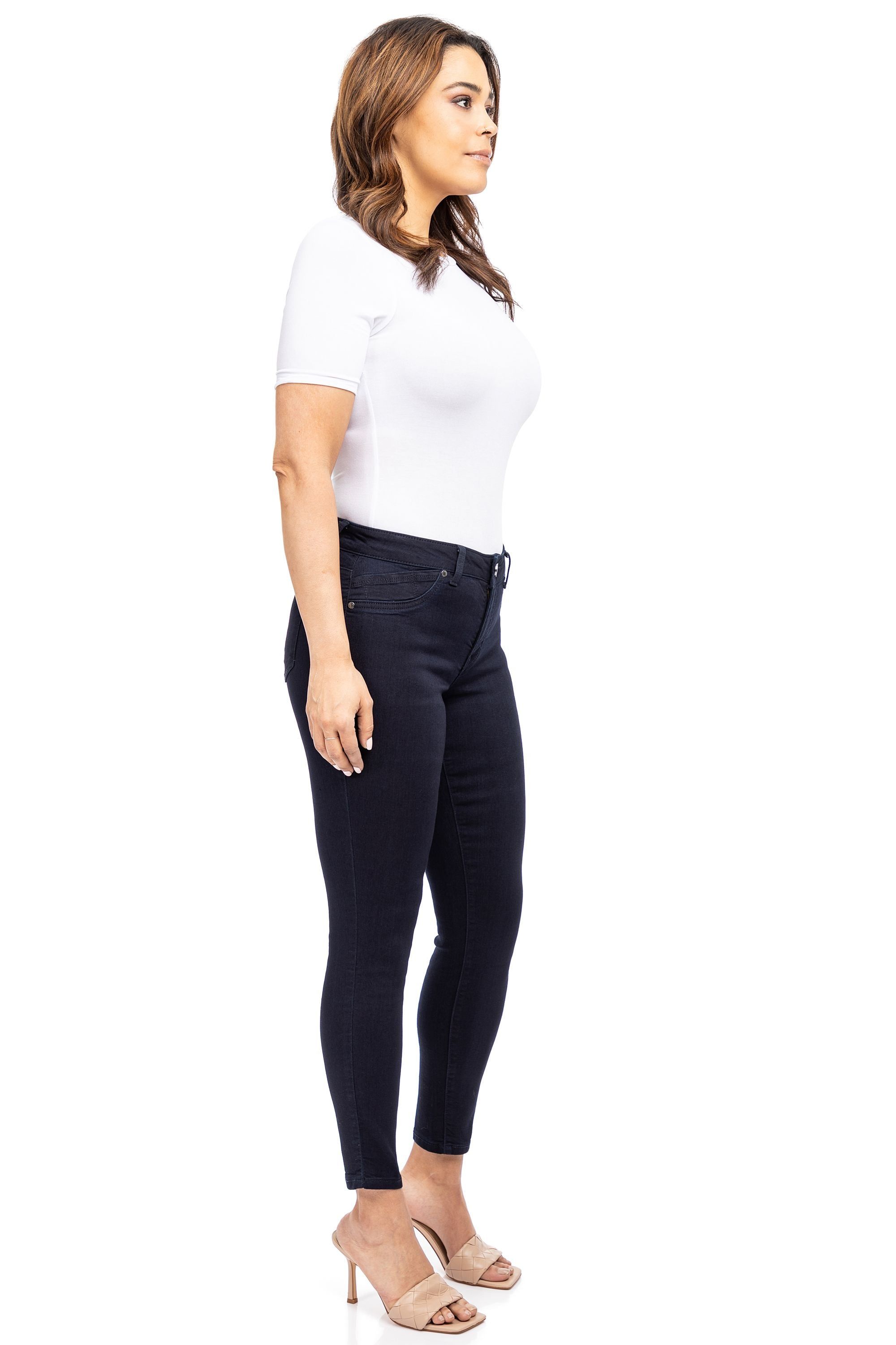 Curvy 28" High-Rise Contour Tummy Control Ankle Skinny In Rinse sold by 1822 Denim product image thumbnail 7