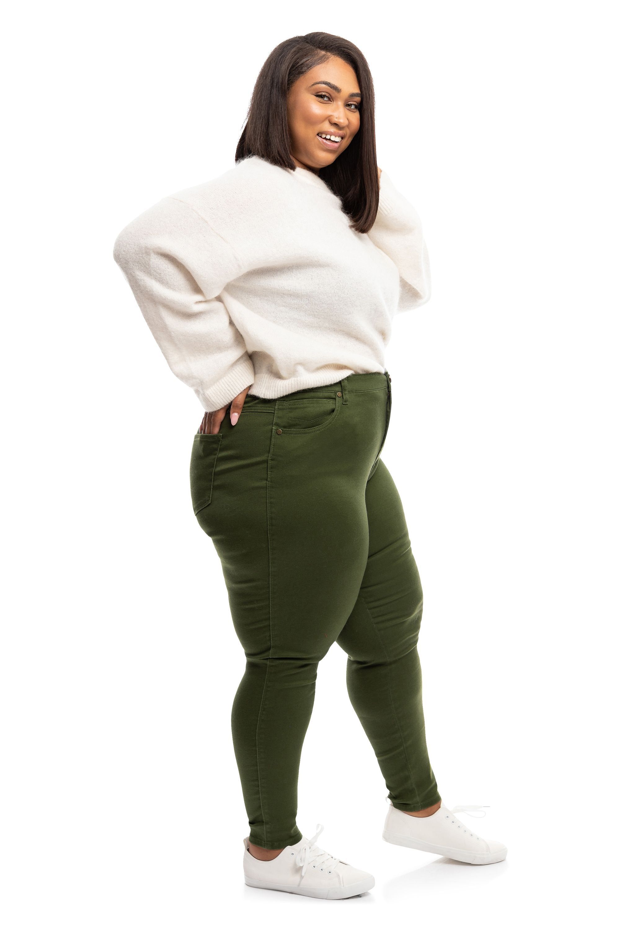 Plus 30" High-Rise Butter Skinny in Basil sold by 1822 Denim product image thumbnail 4