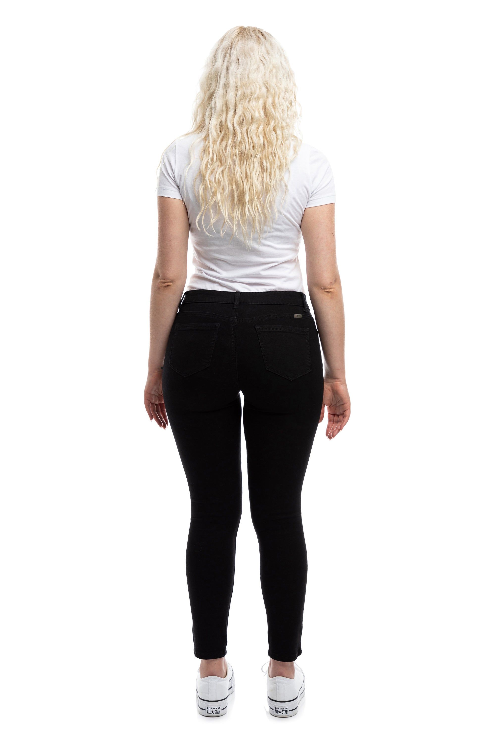 Classic 28" Mid-Rise Re:Denim Ankle Skinny In Black sold by 1822 Denim product image thumbnail 3