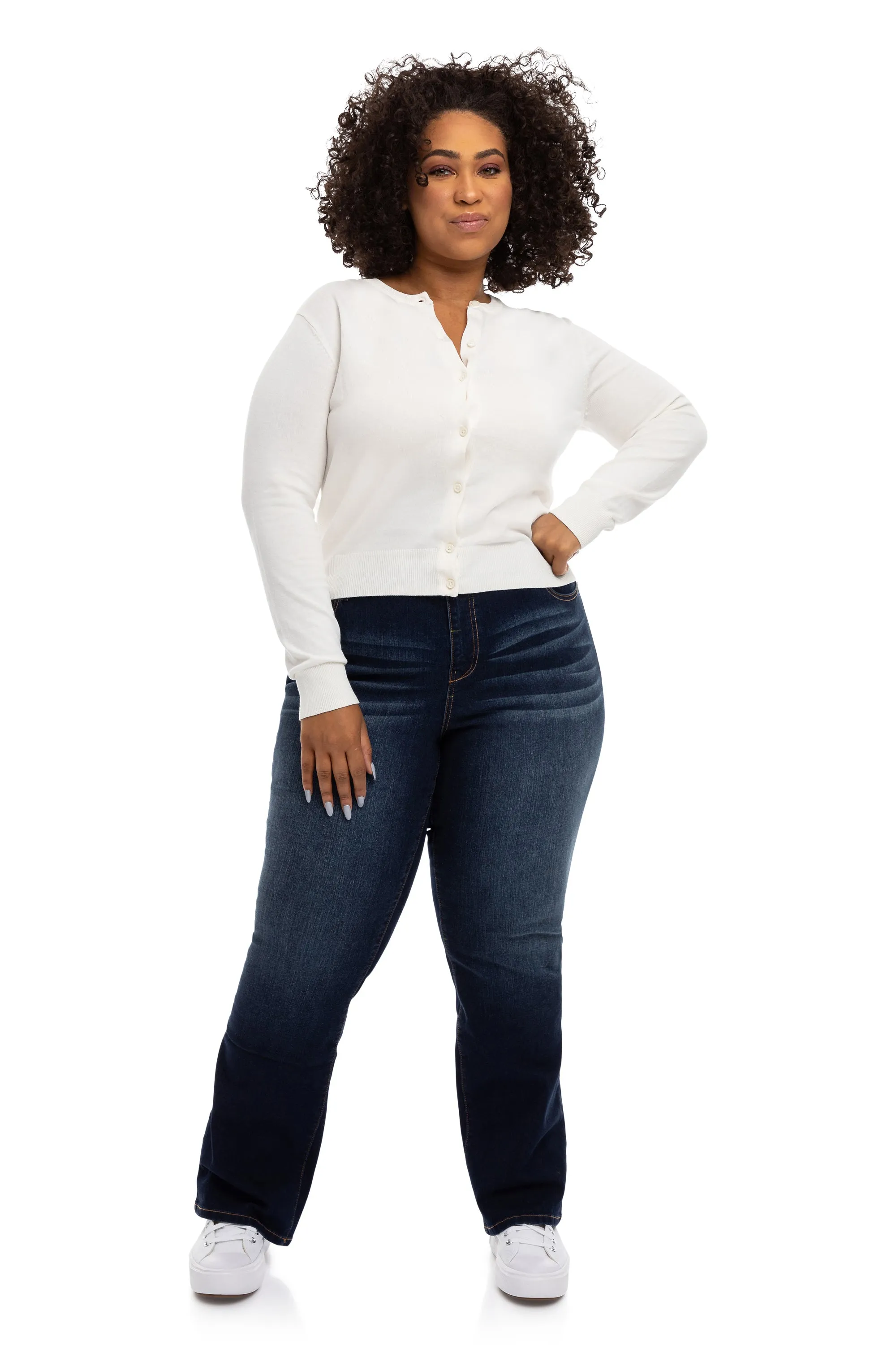 Plus High-Rise Eco Slim Boot In Lennox sold by 1822 Denim