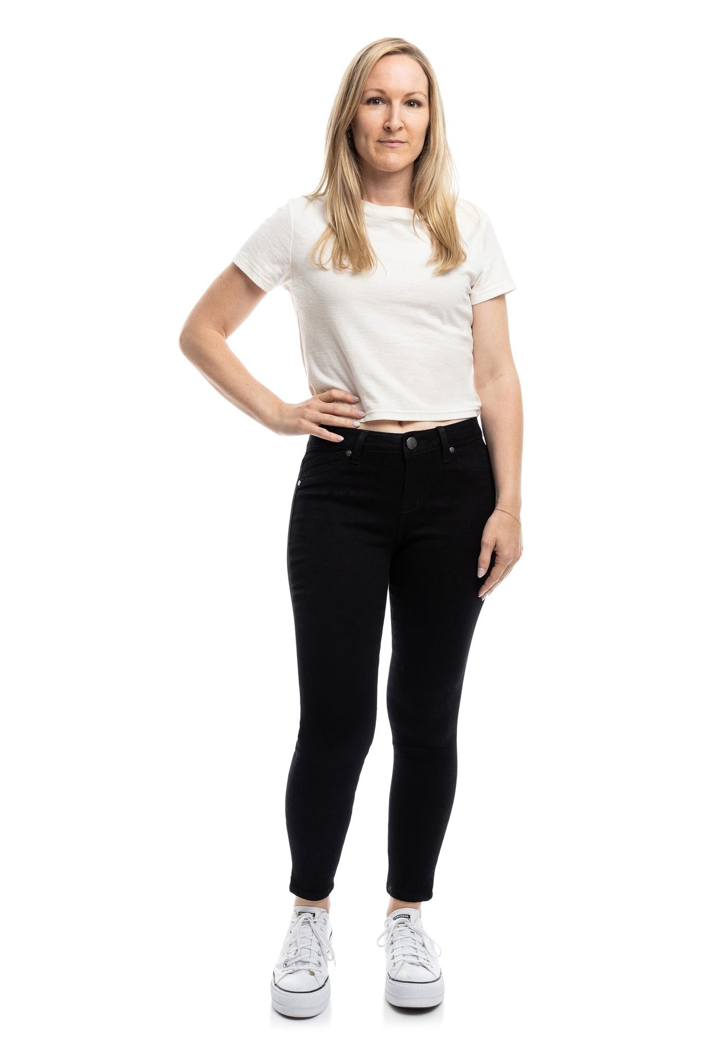 Petite 26" High-Rise Butter Ankle Skinny In Wynter Black sold by 1822 Denim product image thumbnail 7