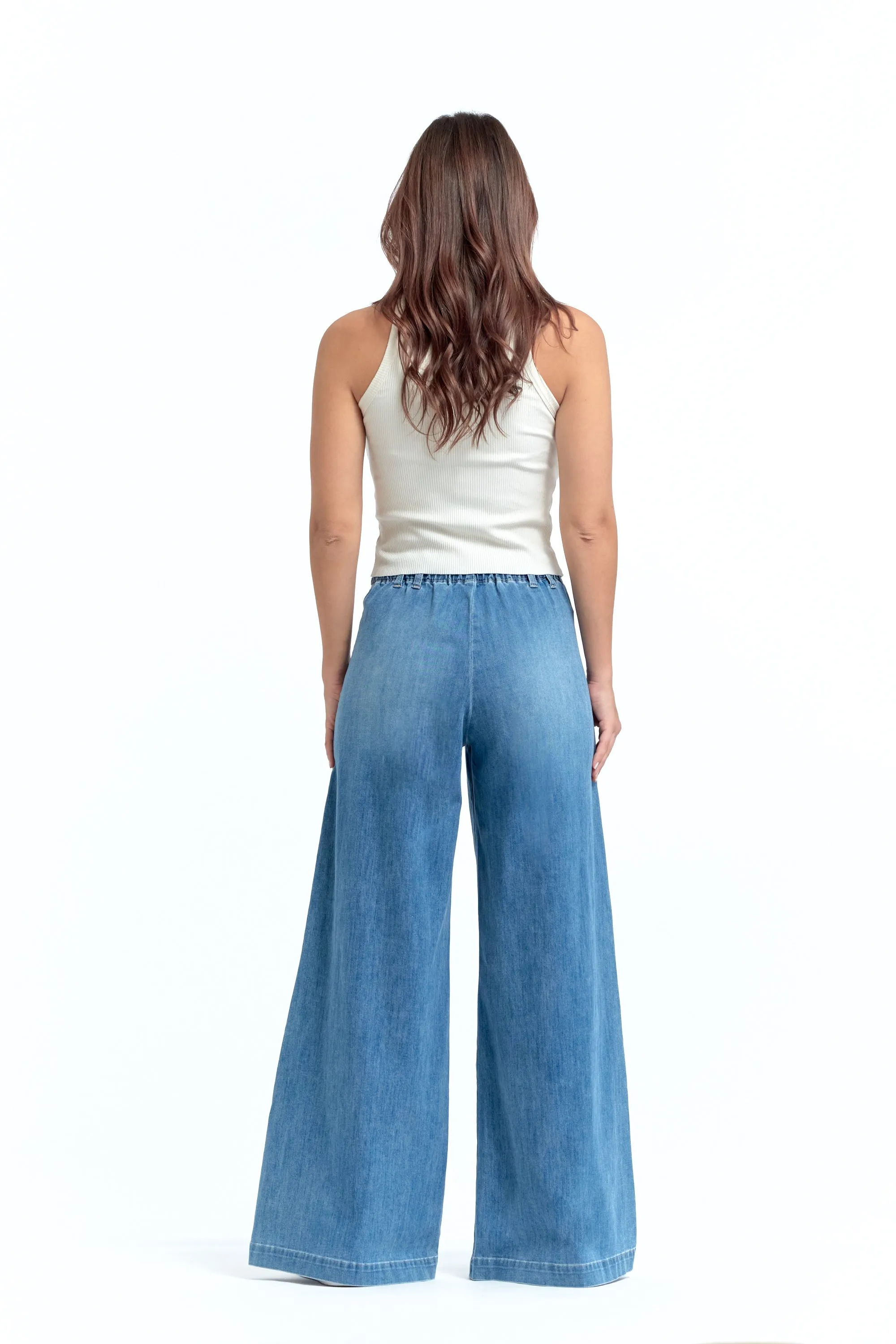 Chambray Wide Leg in Tilt sold by 1822 Denim product image thumbnail 3