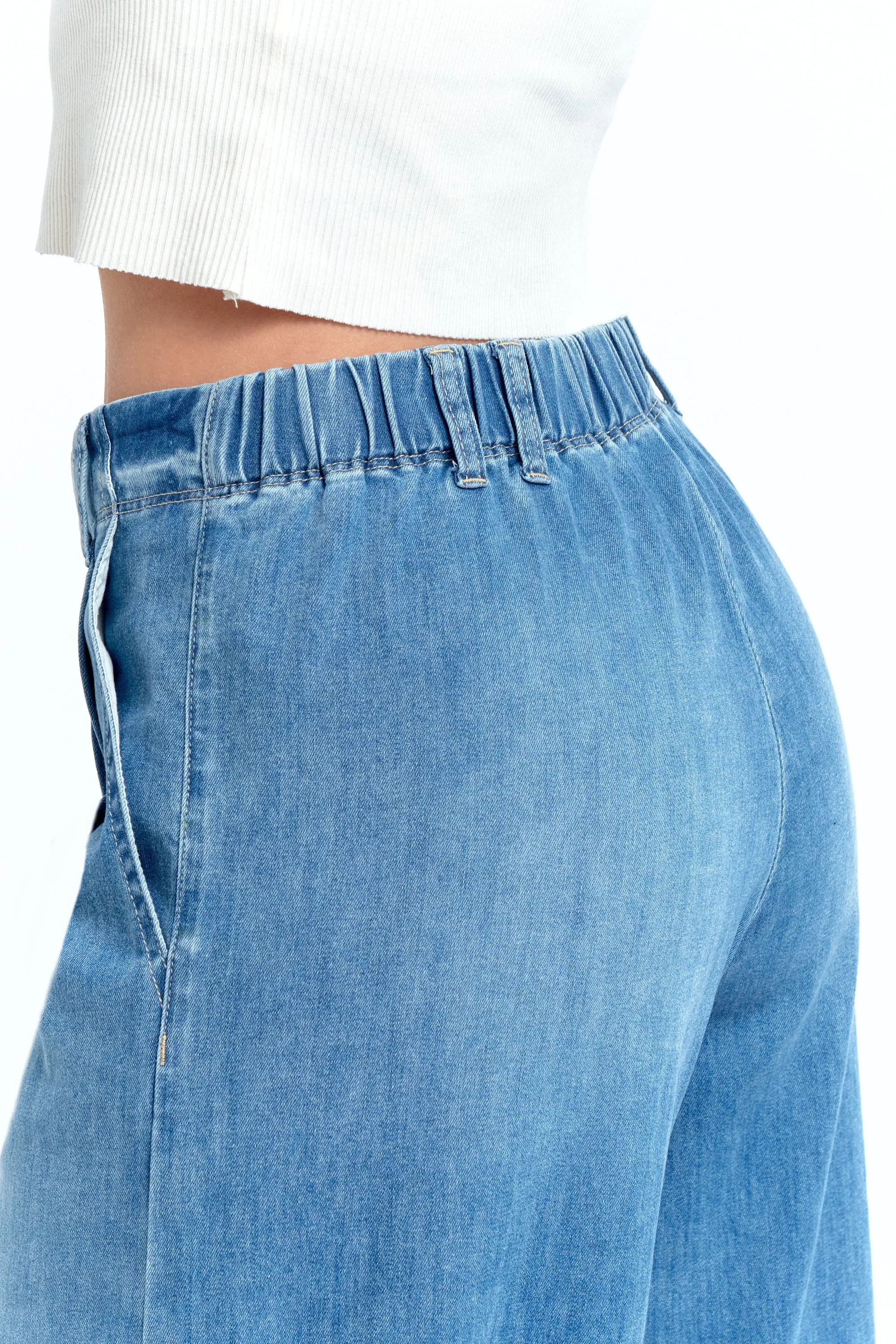 Chambray Wide Leg in Tilt sold by 1822 Denim product image thumbnail 5