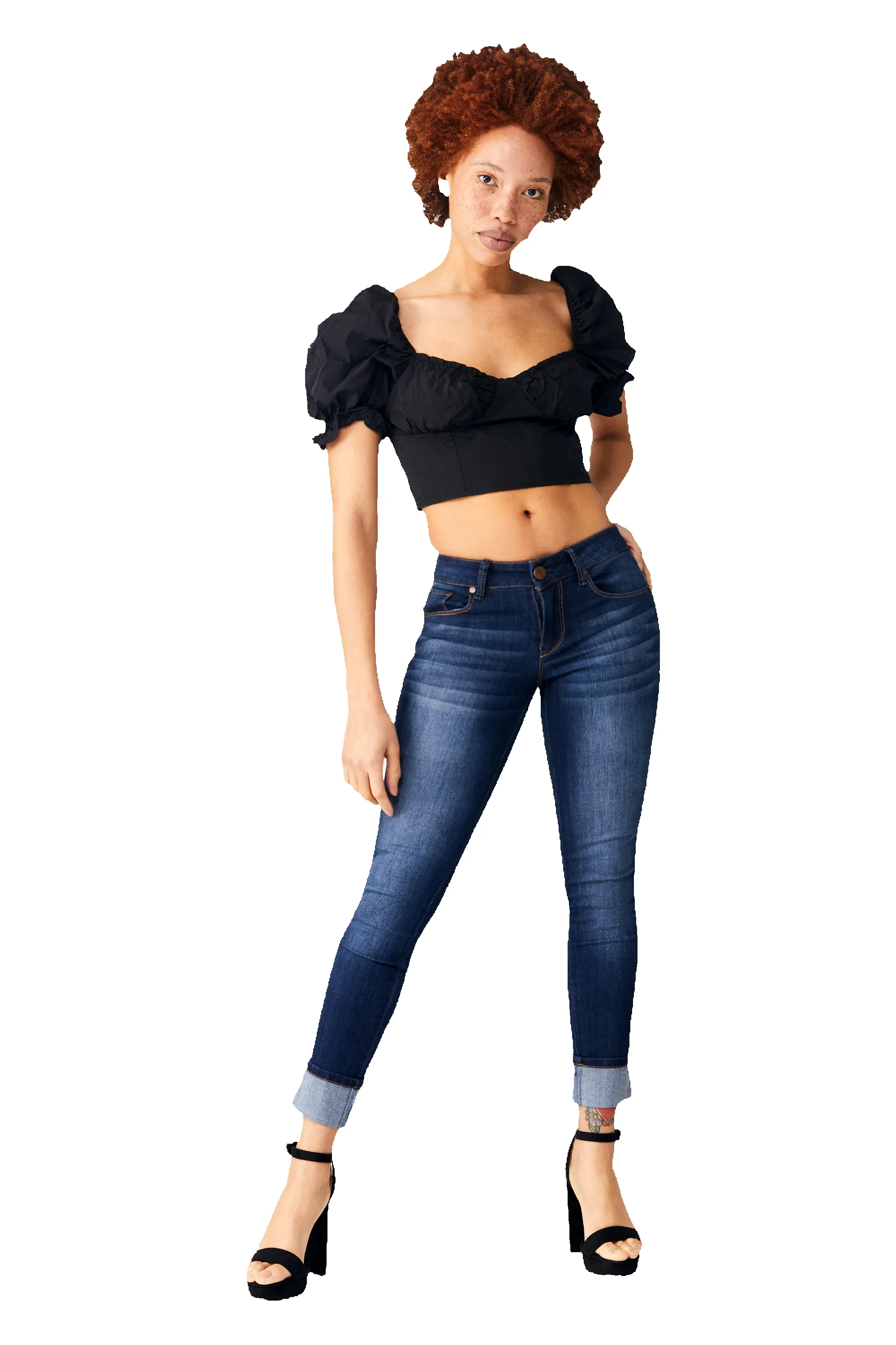 Vintage Berlin Girlfriend Cuff Skinny In Lennox sold by 1822 Denim