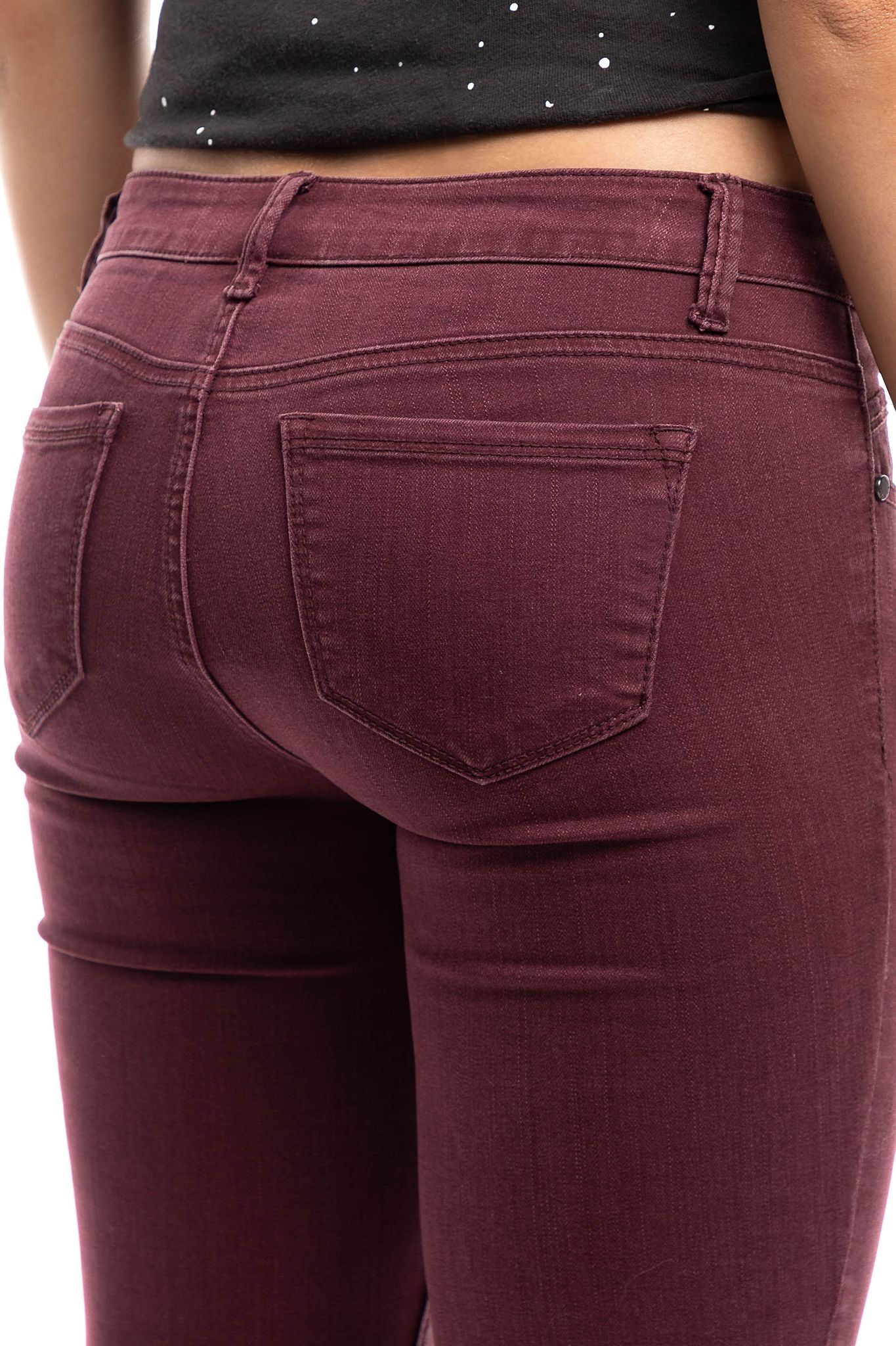 Raw Hem Ankle Skinny in Rumba Red sold by 1822 Denim product image thumbnail 3