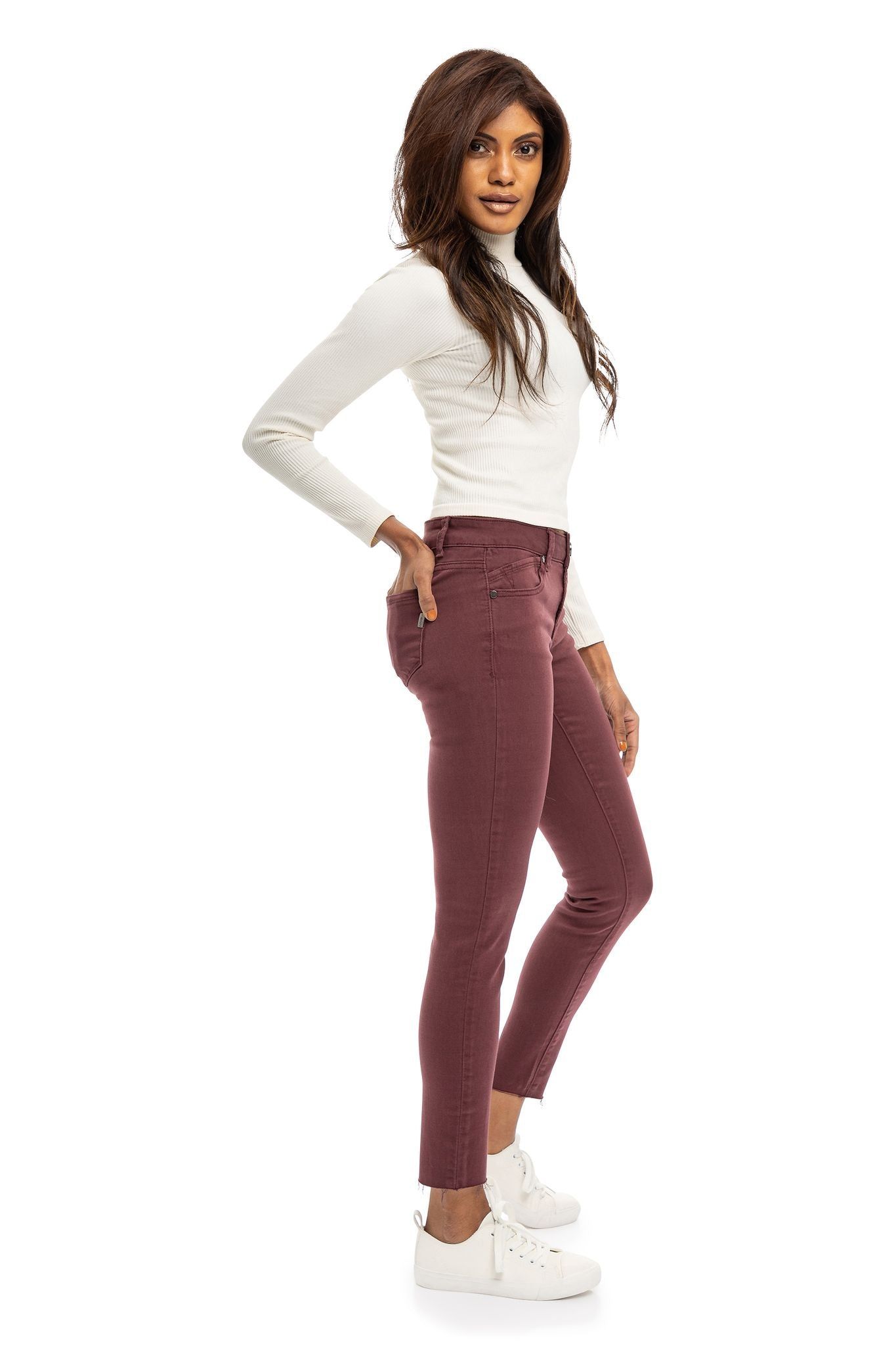 Raw Hem Ankle Skinny in Rumba Red sold by 1822 Denim product image thumbnail 5