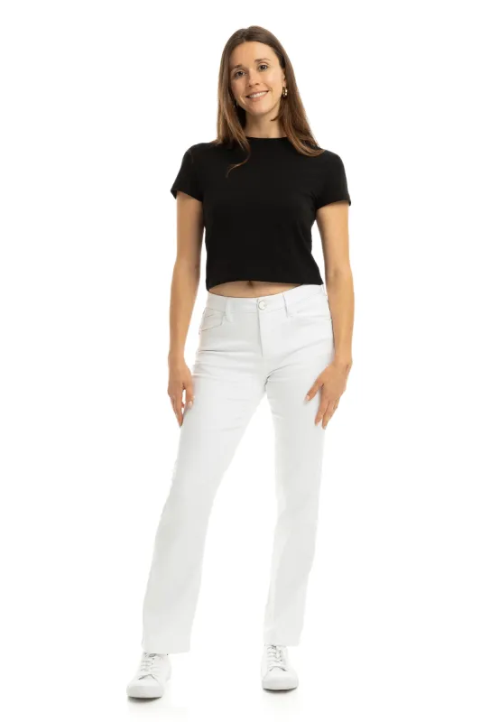 Sheila Better Butter Slim Straight in White sold by 1822 Denim
