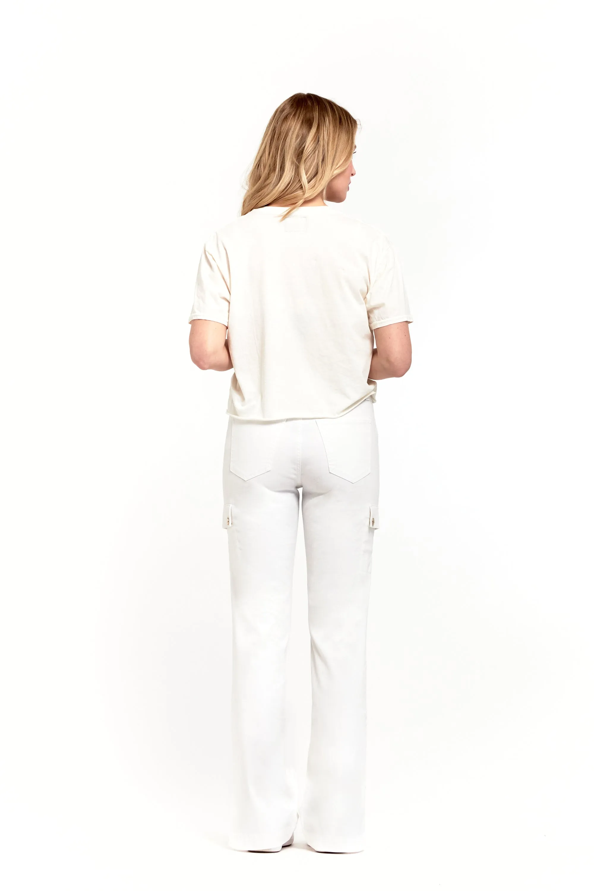 Twill Cargo Boot W/ Slit in White sold by 1822 Denim product image thumbnail 3