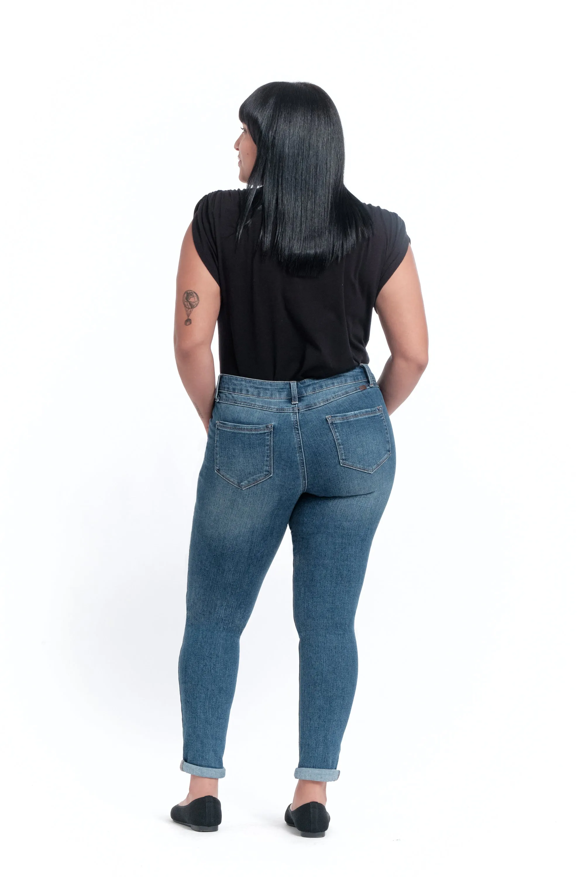 Curvy Eco Rolled Hem Skinny in Bosco sold by 1822 Denim product image thumbnail 3