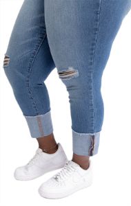 Plus 25" High-Rise Re:Denim Distressed Taylor Skinny In Carla sold by 1822 Denim