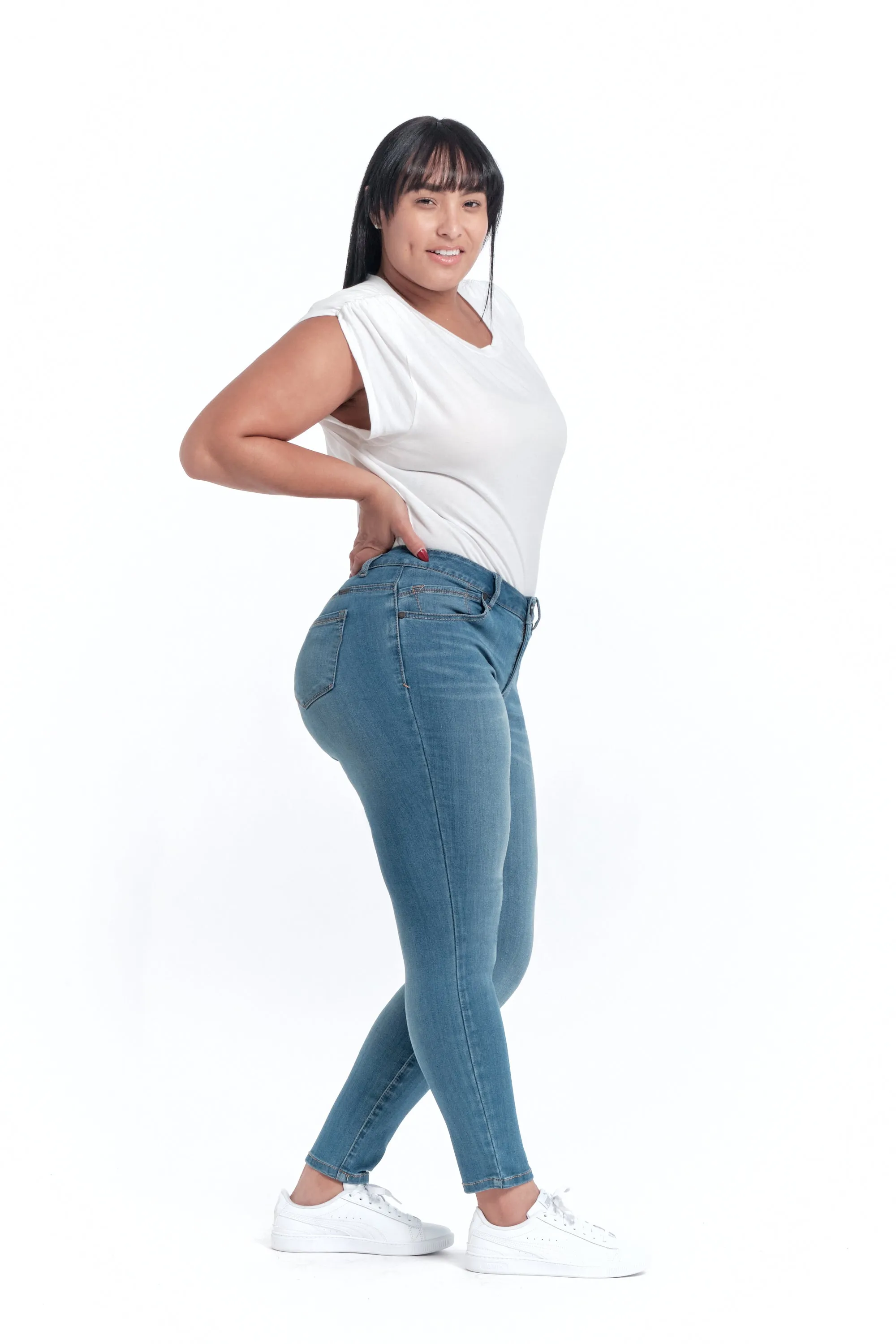 Curvy Silk Denim Skinny in Lola sold by 1822 Denim product image thumbnail 2