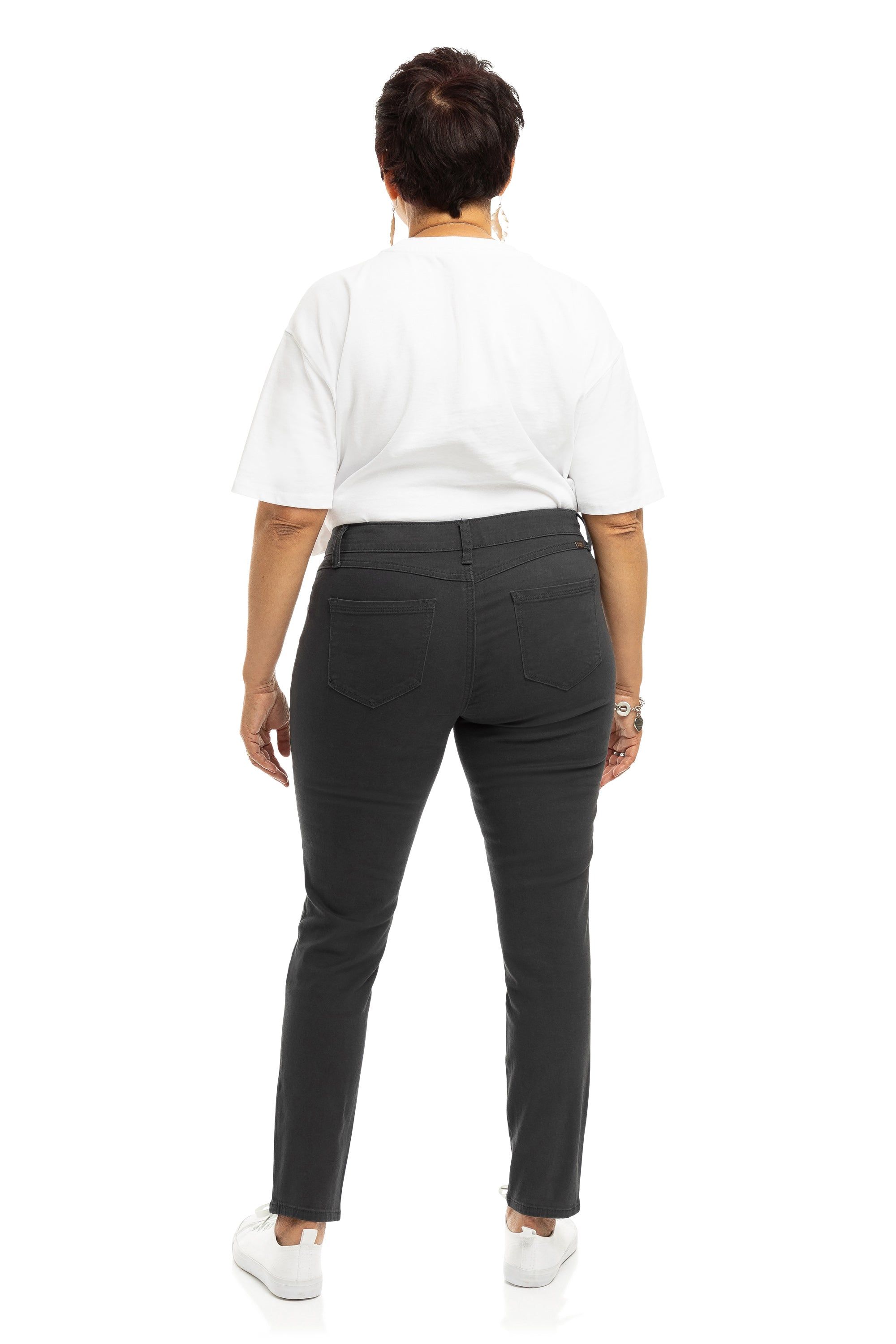 Curvy 28” Mid-Rise Twill Ankle Skinny in Magnet sold by 1822 Denim product image thumbnail 3